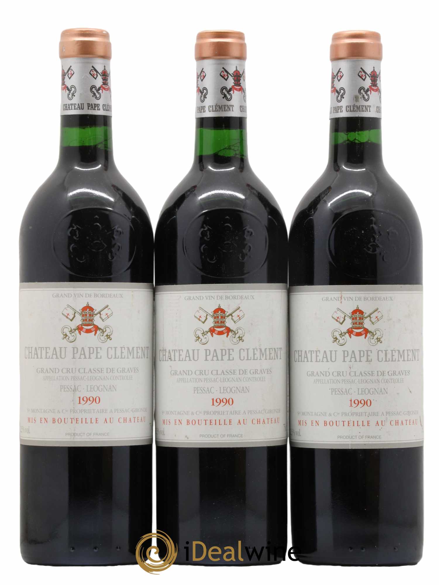 Château Pape Clément Cru Classé de Graves 1990 - Lot de 3 bouteilles - 0