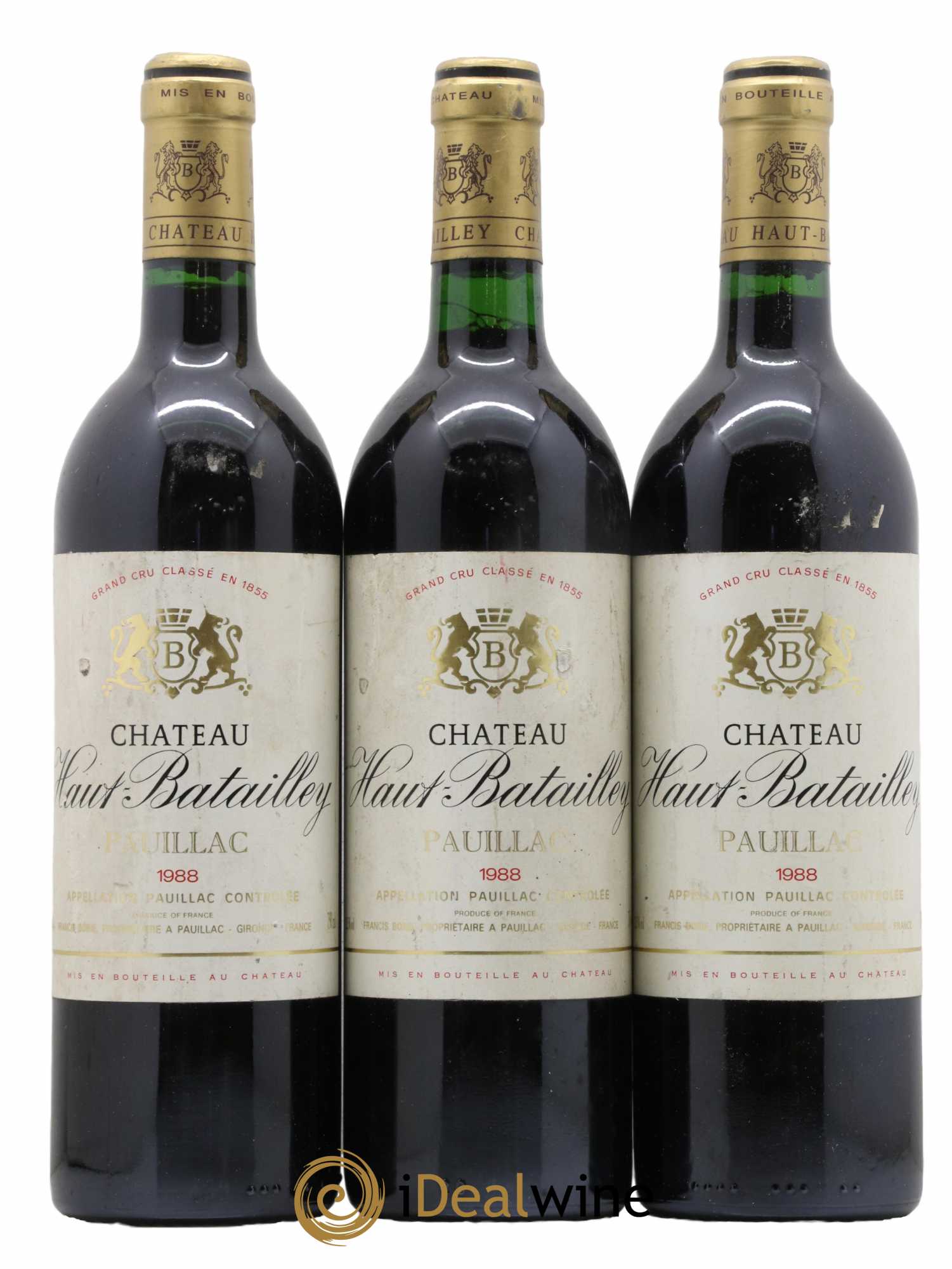 Château Haut Batailley 5ème Grand Cru Classé 1988 - Lot de 3 bouteilles - 0