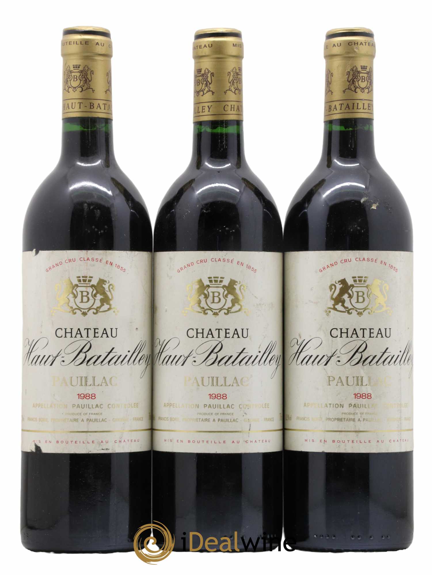Château Haut Batailley 5ème Grand Cru Classé 1988 - Lot de 3 bouteilles - 0