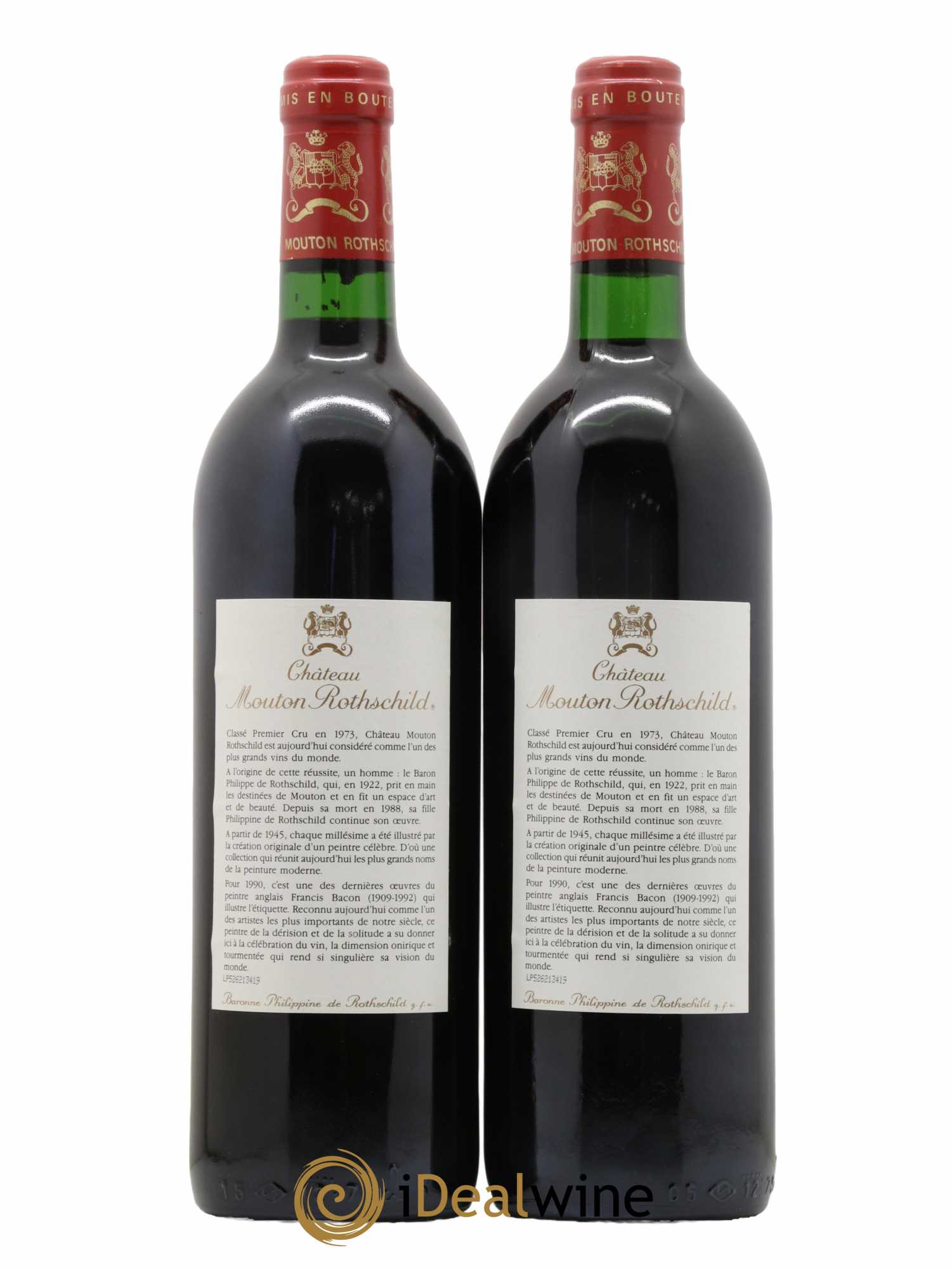 Château Mouton Rothschild 1er Grand Cru Classé 1990 - Lot of 2 bottles - 1