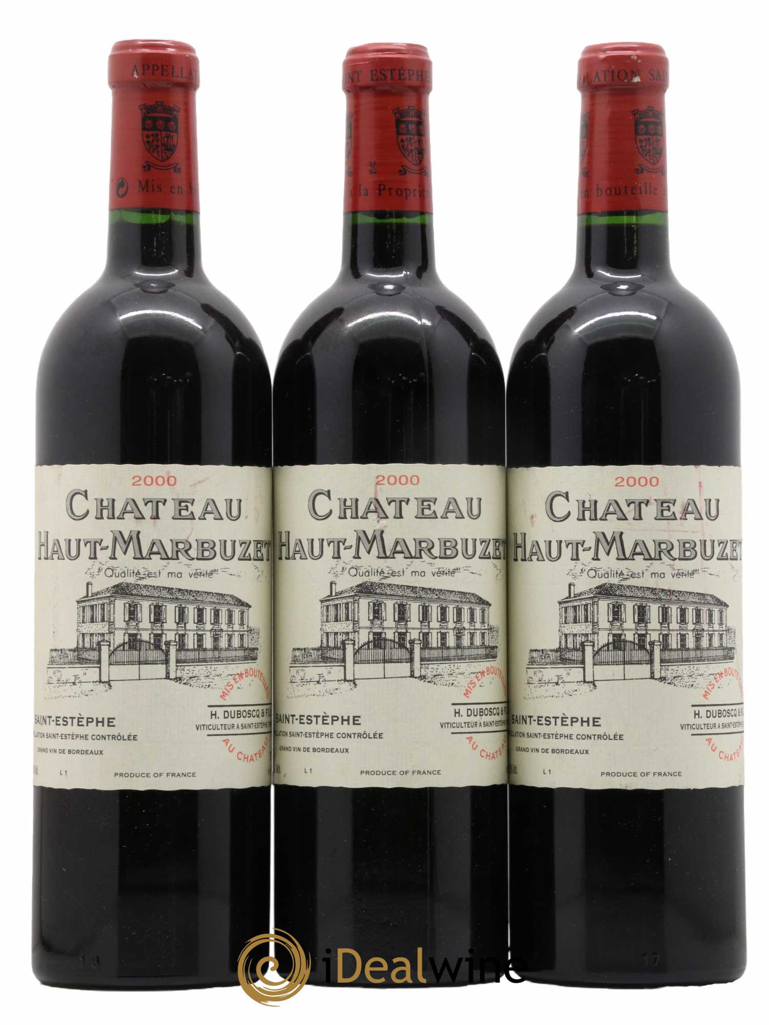 Château Haut Marbuzet 2000 - Lot de 3 bouteilles - 0