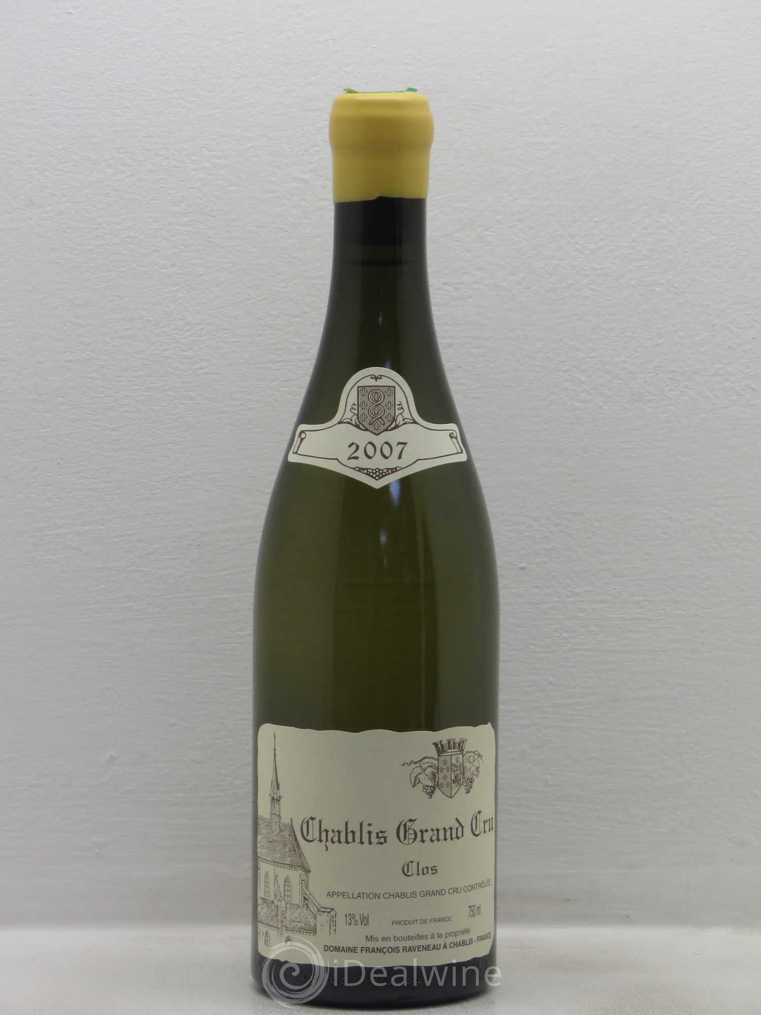 Chablis Grand Cru Clos Raveneau (Domaine) 2007 - Lot de 1 bouteille - 0