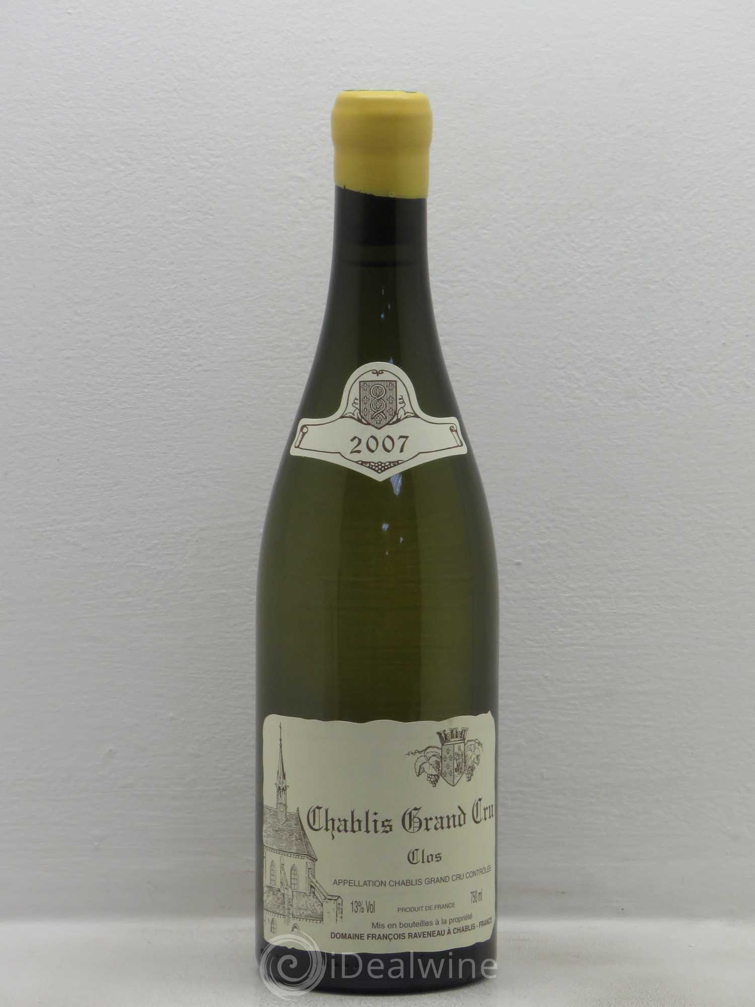 Chablis Grand Cru Clos Raveneau (Domaine) 2007 - Lot de 1 bouteille - 0
