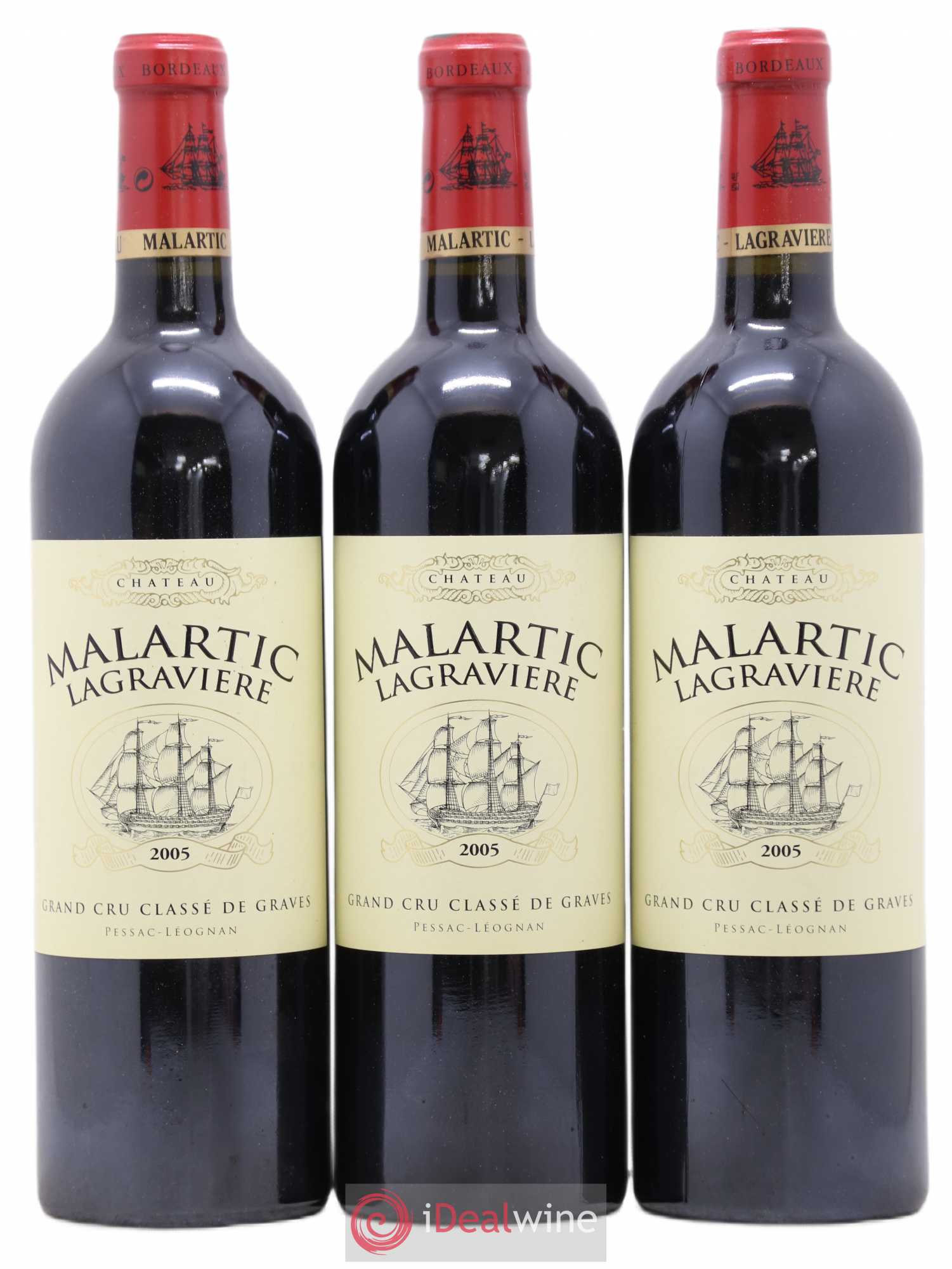 Château Malartic-Lagravière Cru Classé de Graves 2005 - Lot de 3 bouteilles - 0