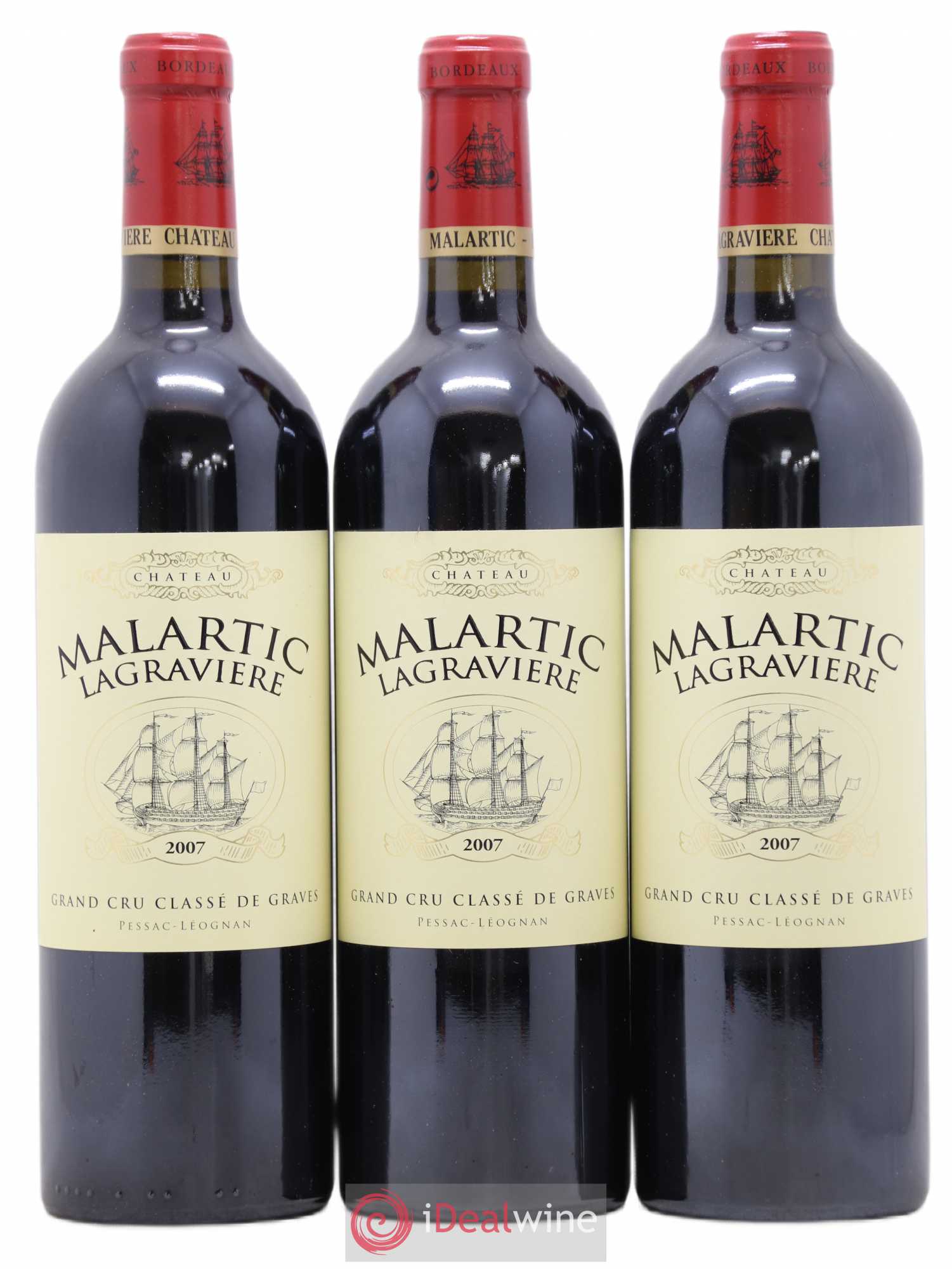 Château Malartic-Lagravière Cru Classé de Graves 2007 - Lot de 3 bouteilles - 0