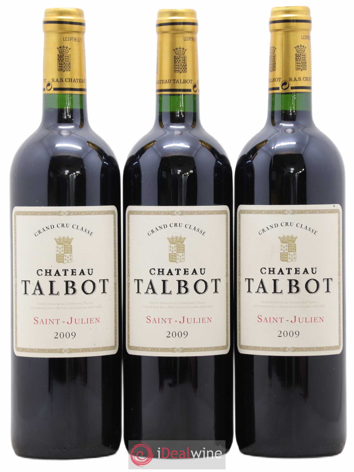 Château Talbot 4ème Grand Cru Classé 2009 - Lot de 3 bouteilles - 0