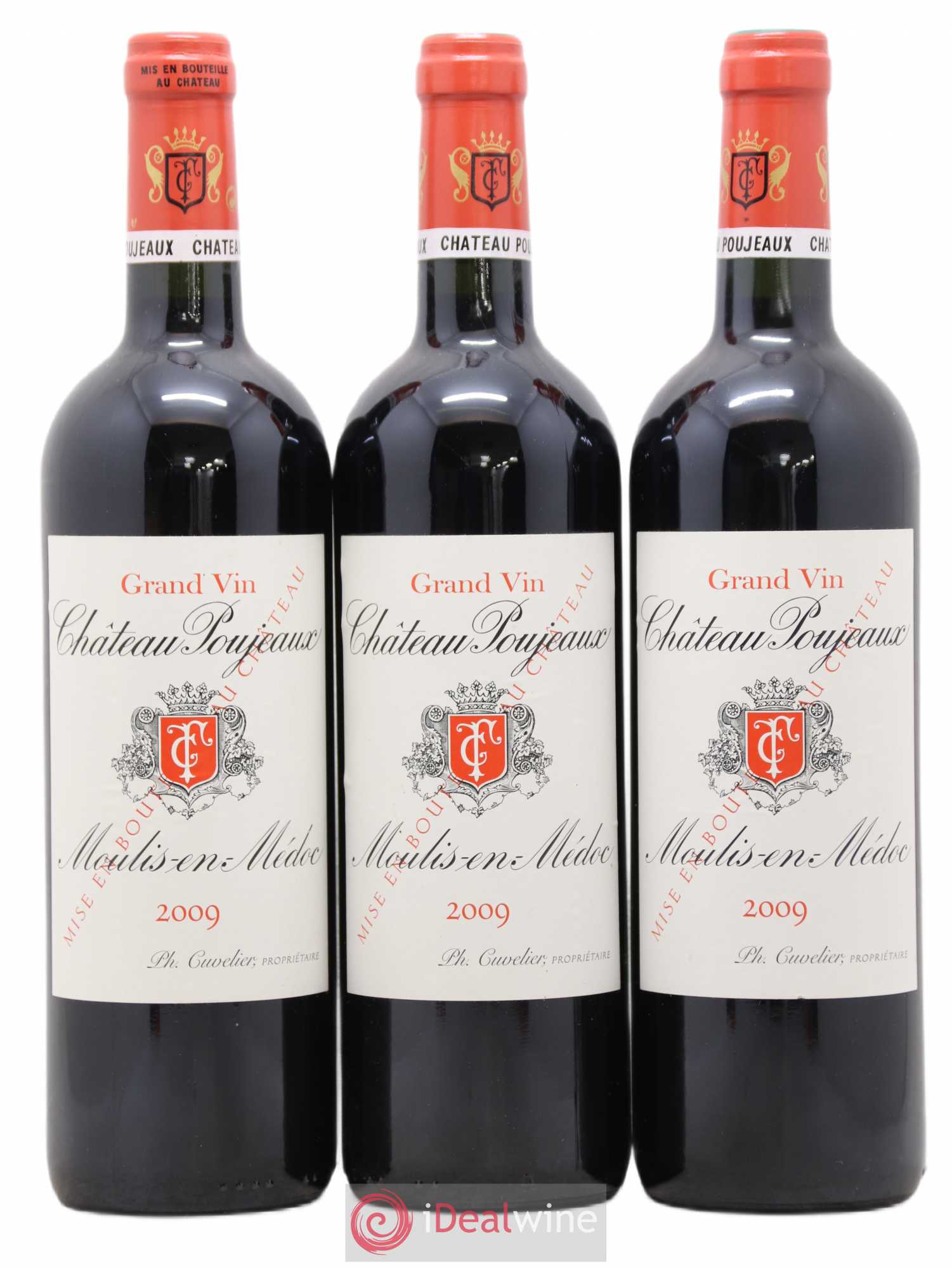 Château Poujeaux 2009 - Lot de 3 bouteilles - 0