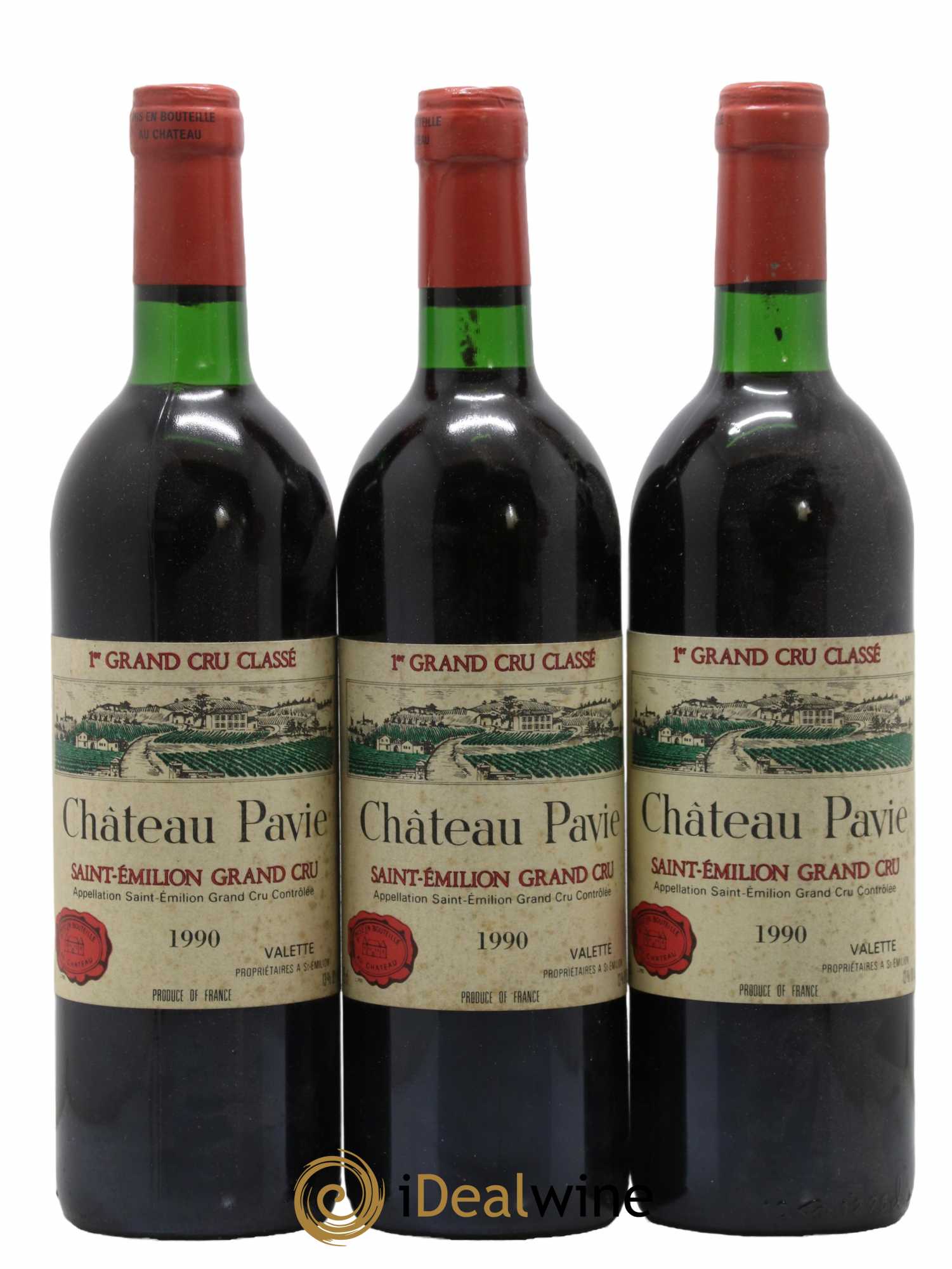 Château Pavie 1er Grand Cru Classé A 1990 - Lot de 3 bouteilles - 0