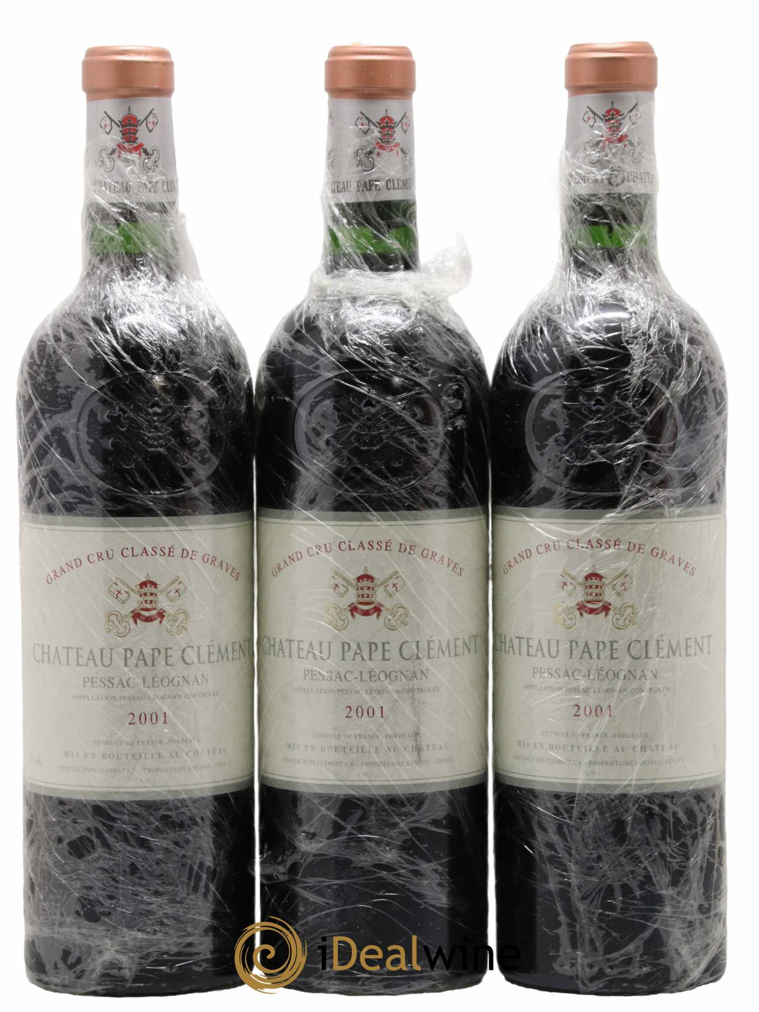 Château Pape Clément Cru Classé de Graves 2001 - Lot de 3 bouteilles - 0