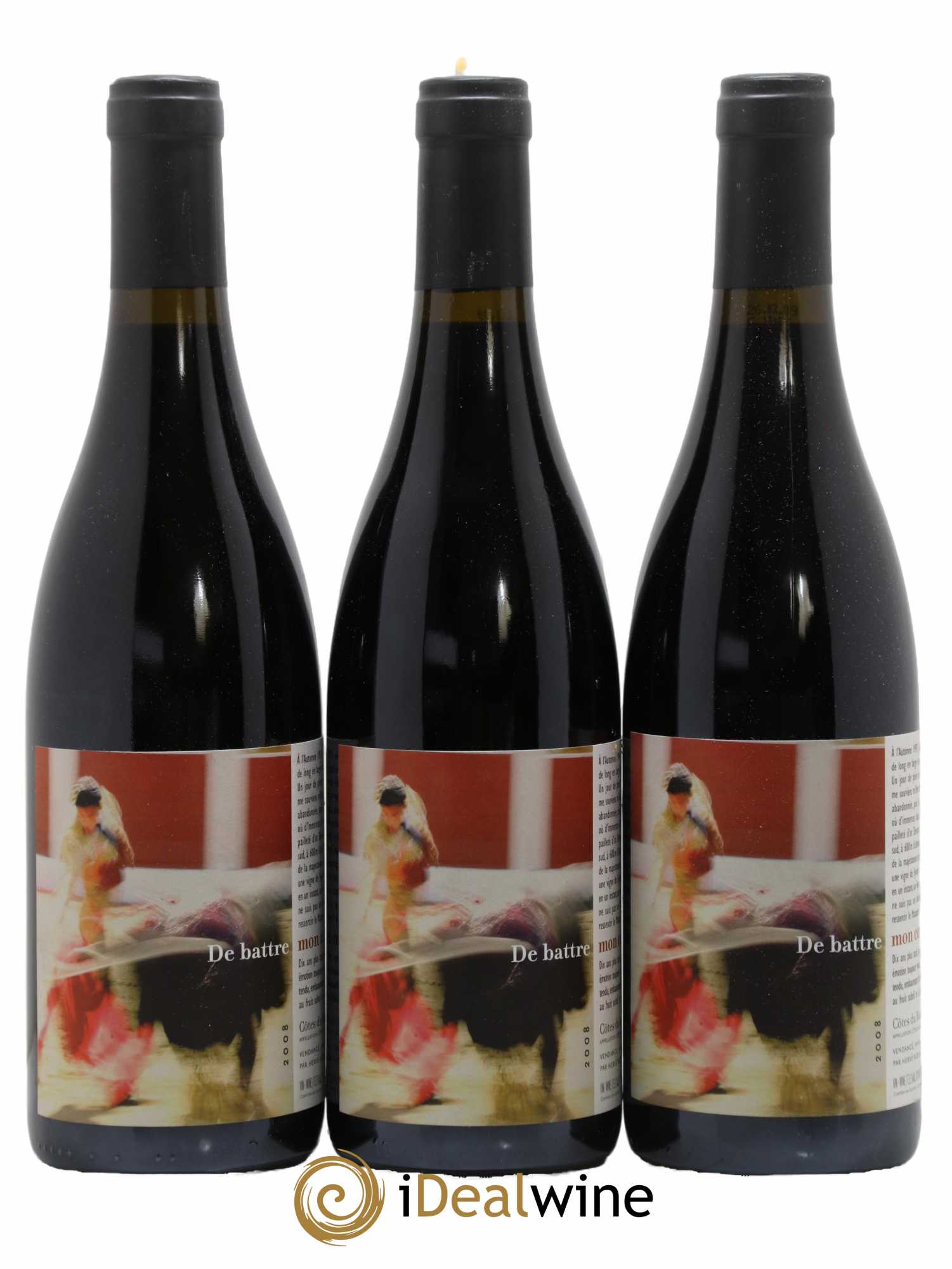 Côtes Catalanes (Anciennement Côtes du Roussillon) Clos des Fées De battre mon coeur s'est arrêté Hervé Bizeul 2008 - Lot de 3 bouteilles - 0