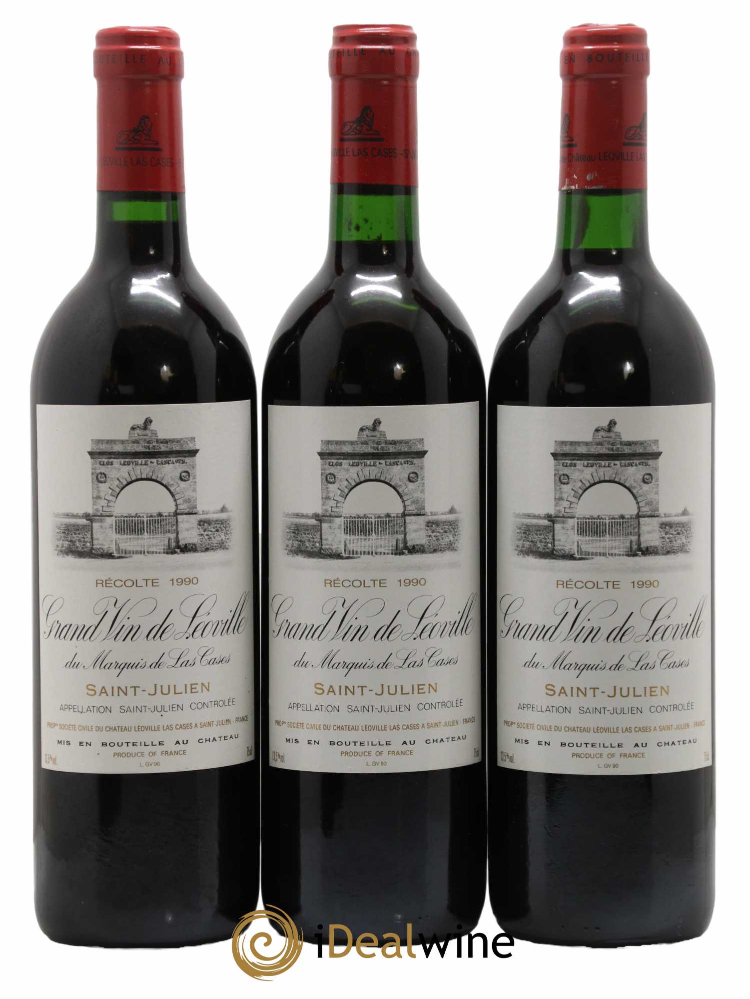 Château Léoville Las Cases 2ème Grand Cru Classé 1990 - Lot de 3 bouteilles - 0