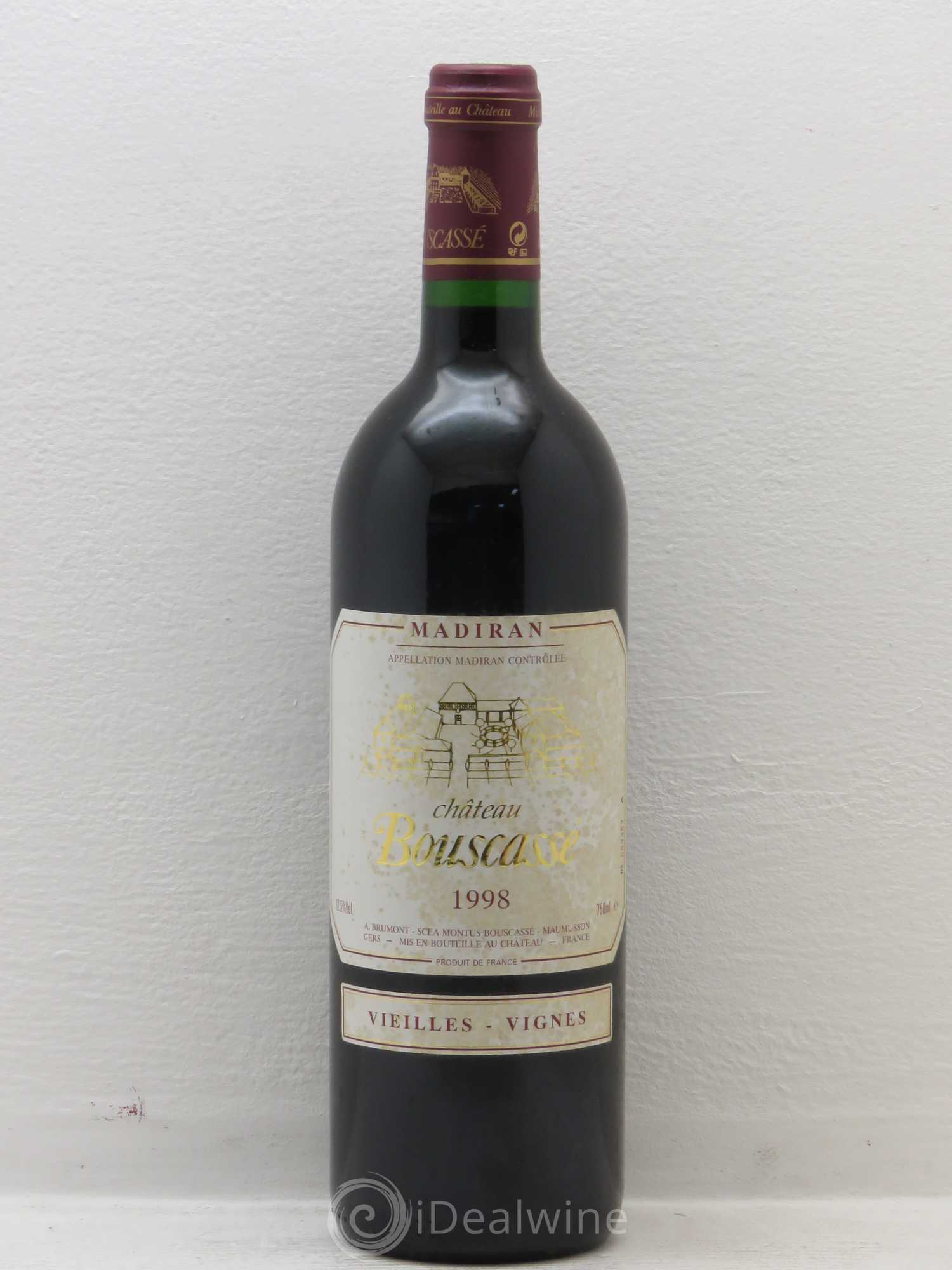 Madiran Vieilles Vignes Château Bouscassé - Alain Brumont 1998 - Lot de 1 bouteille - 0