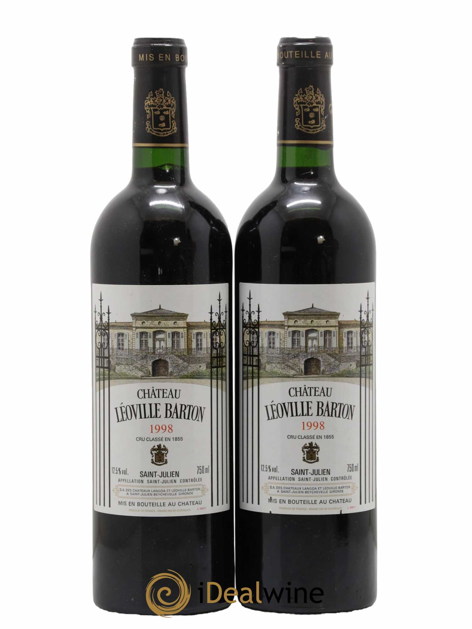 Château Léoville Barton 2ème Grand Cru Classé 1998 - Lot de 2 bouteilles - 0