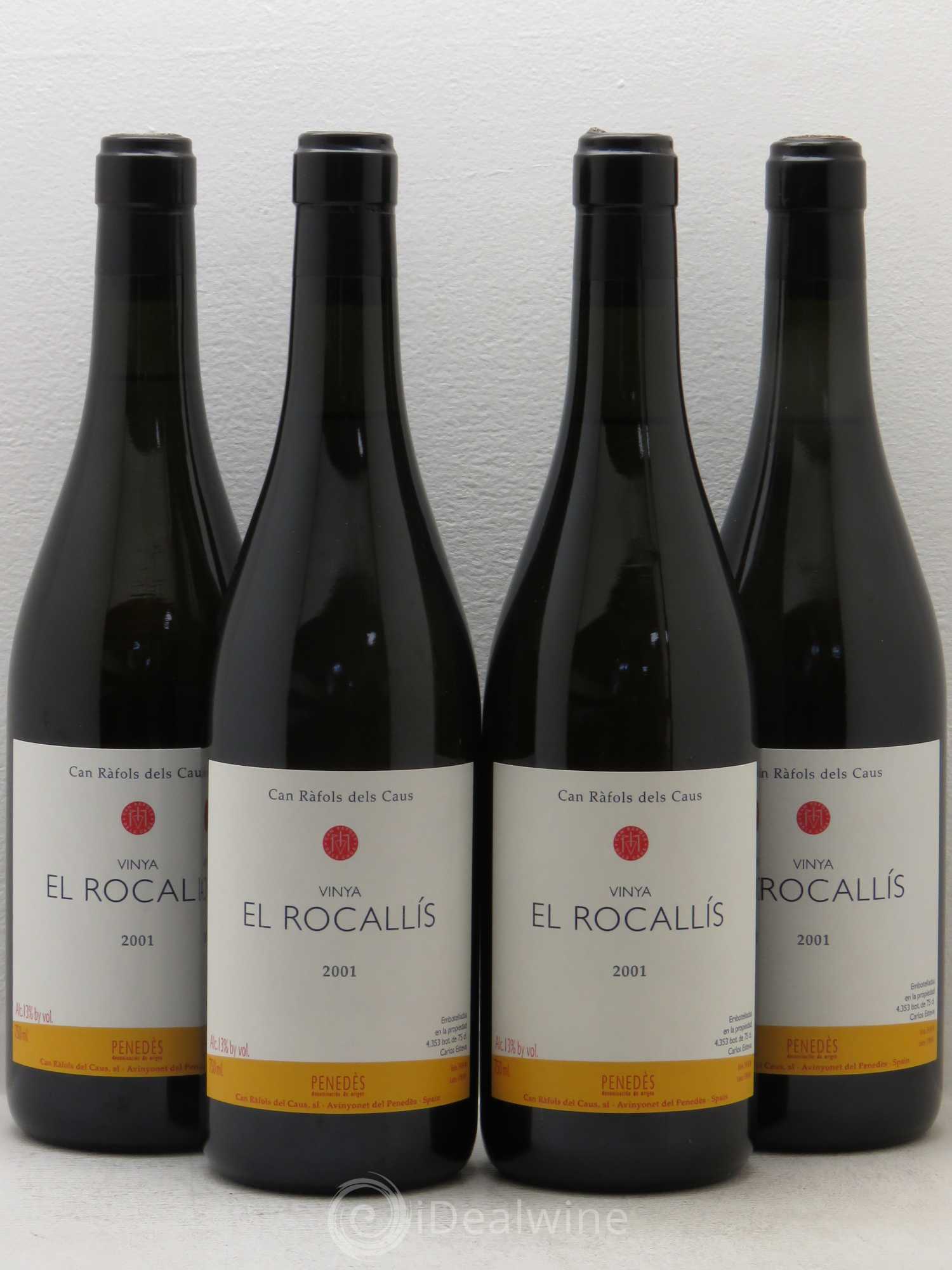 Espagne Penedès D.O. Can Rafols Dels Caus Vinya El Rocallis 2001 - Lot de 4 bouteilles - 0