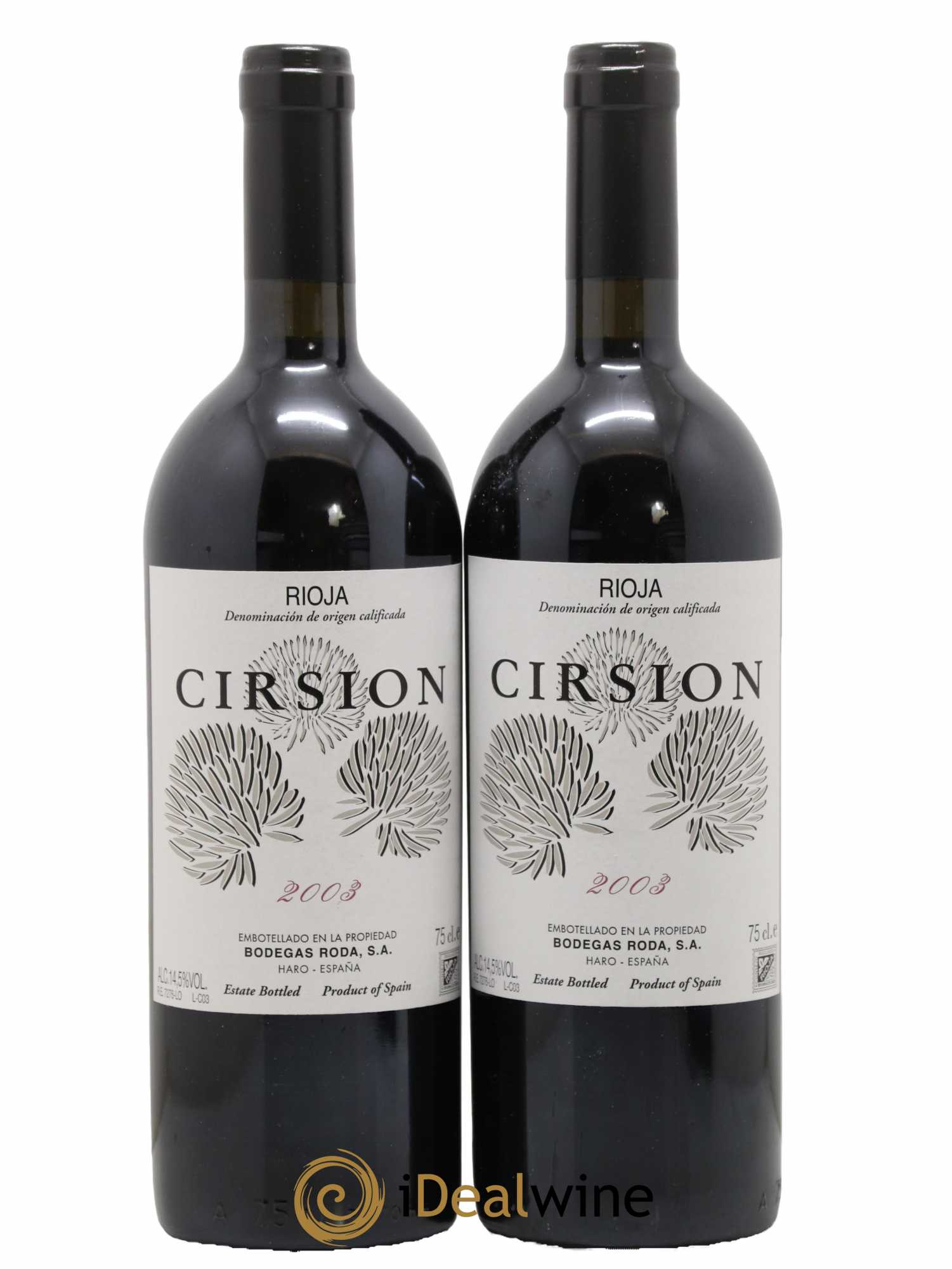 Rioja DOCA Cirsion Bodegas Roda 2003 - Lotto di 2 bottiglie - 0