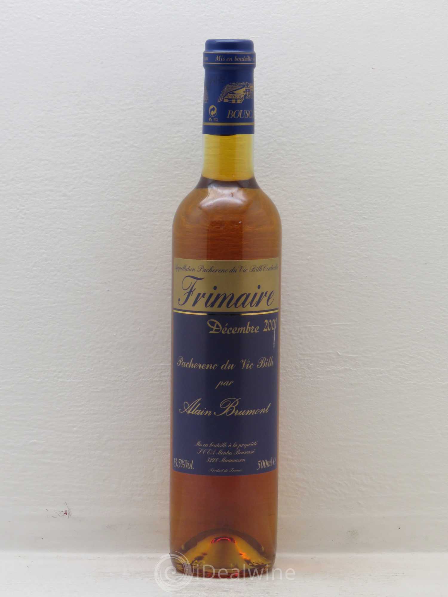 Pacherenc du Vic-Bilh Château Bouscassé Frimaire Alain Brumont 2001 - Lotto di 1 bottiglia - 0