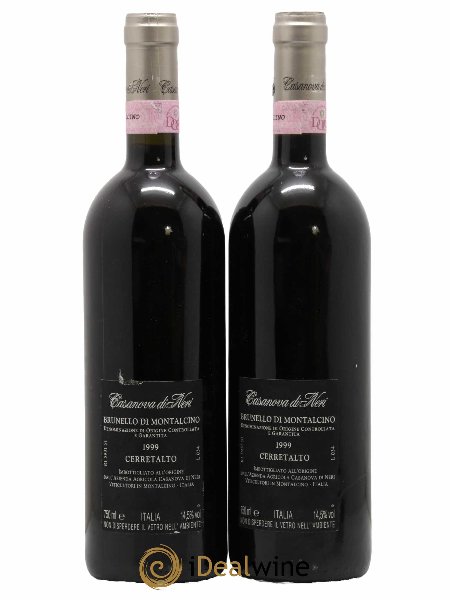 Brunello di Montalcino DOCG Cerretalto Casanova di Neri - Giacomo Neri 1999 - Lot de 2 bouteilles - 1