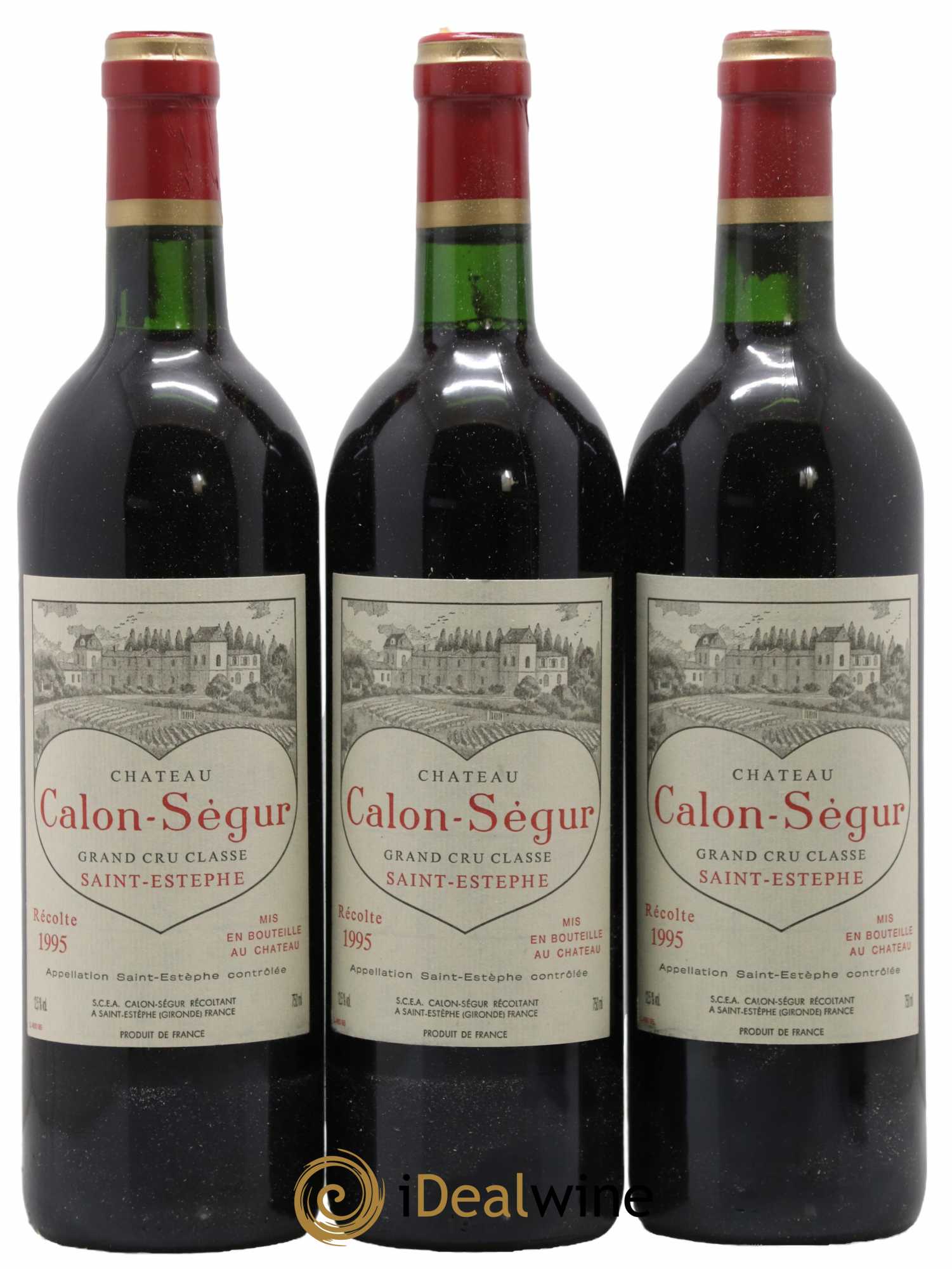 Château Calon Ségur 3ème Grand Cru Classé 1995 - Lot de 3 bouteilles - 0