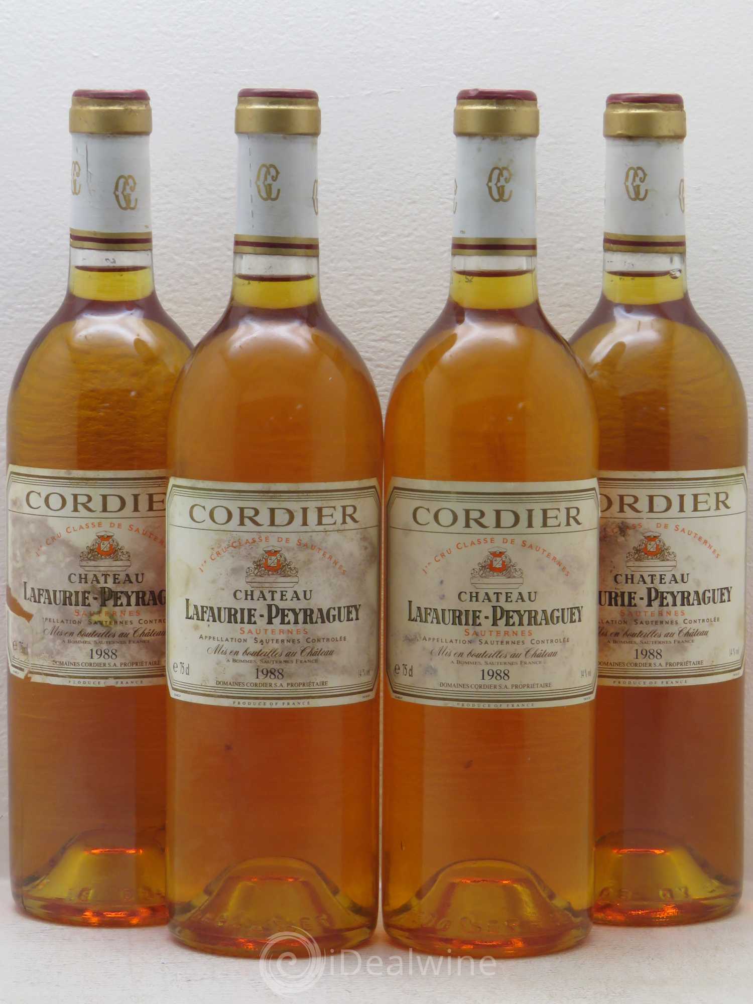 Château Lafaurie-Peyraguey 1er Grand Cru Classé 1988 - Lotto di 4 bottiglie - 0