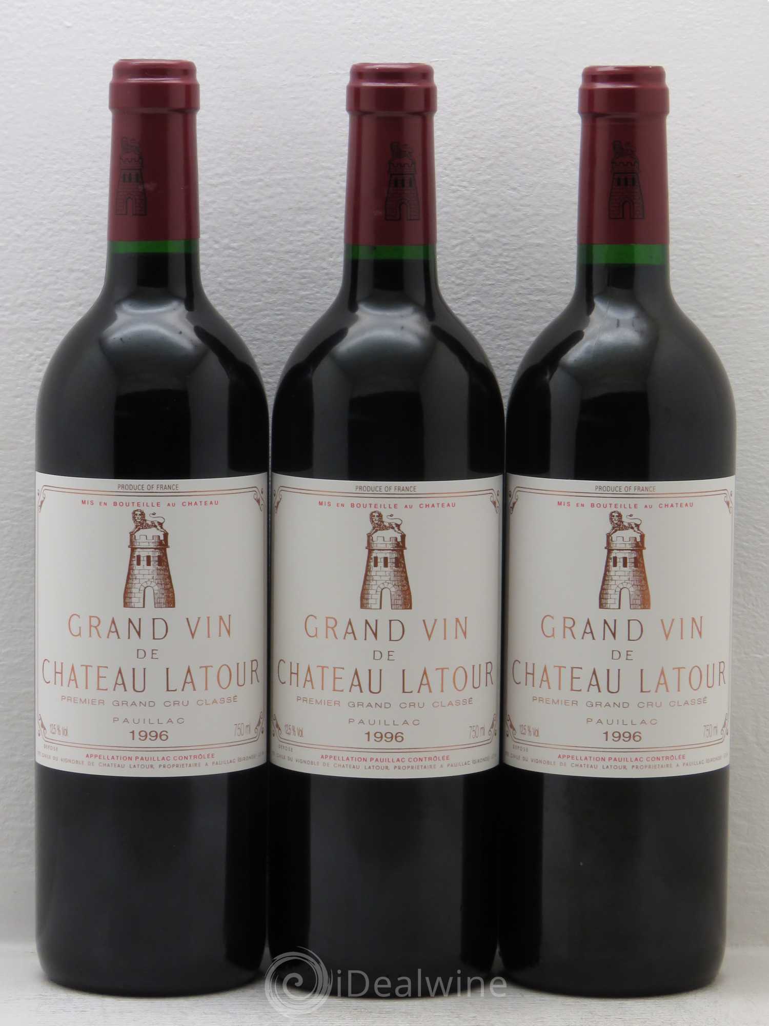 Château Latour 1er Grand Cru Classé 1996 - Lot de 3 bouteilles - 0