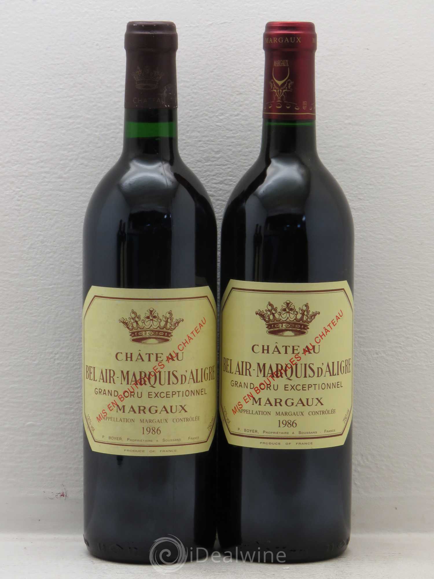 Château Bel Air Marquis d'Aligre 1986 - Lot de 4 bouteilles - 1