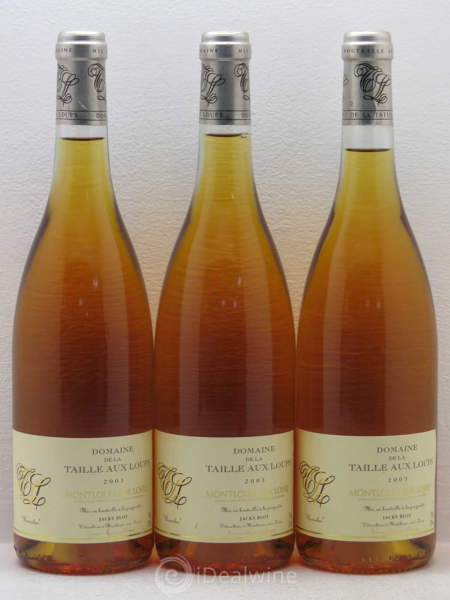 Montlouis-sur-Loire Romulus La Taille aux Loups - Jacky Blot Romulus 2003 - Lotto di 3 bottiglie - 0