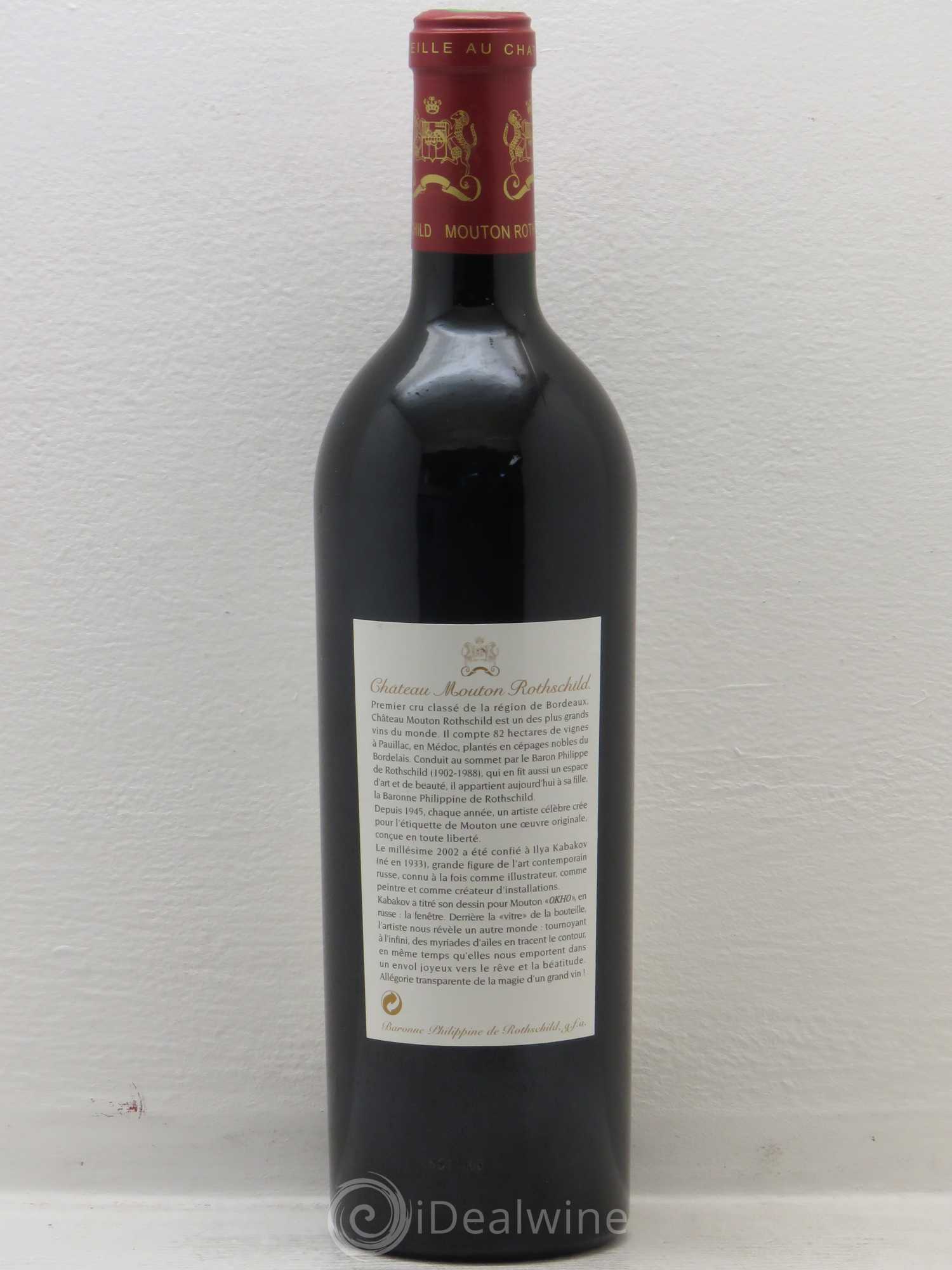 Château Mouton Rothschild 1er Grand Cru Classé 2002 - Lot de 1 bouteille - 1