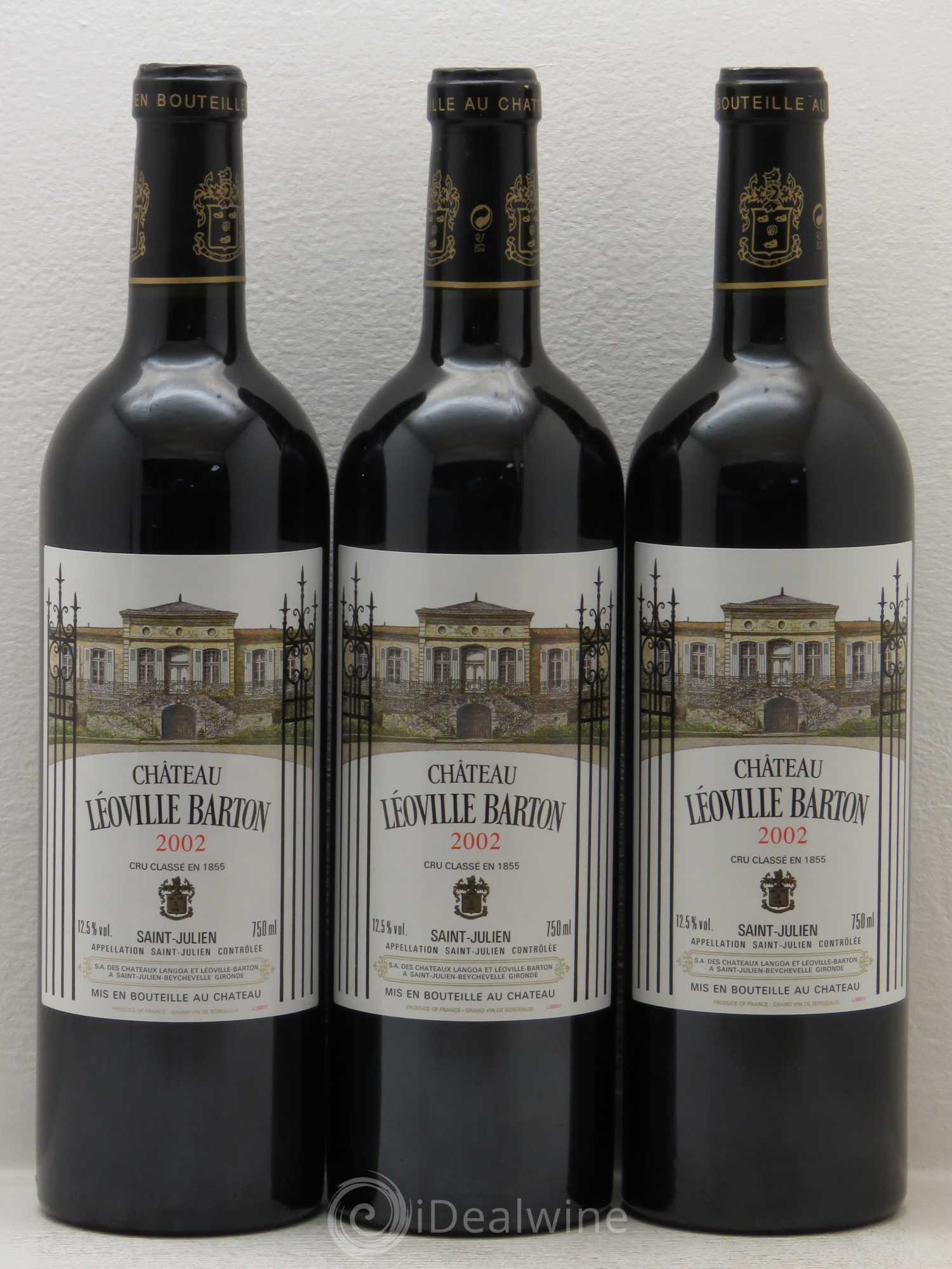 Château Léoville Barton 2ème Grand Cru Classé 2002 - Lot de 3 bouteilles - 0