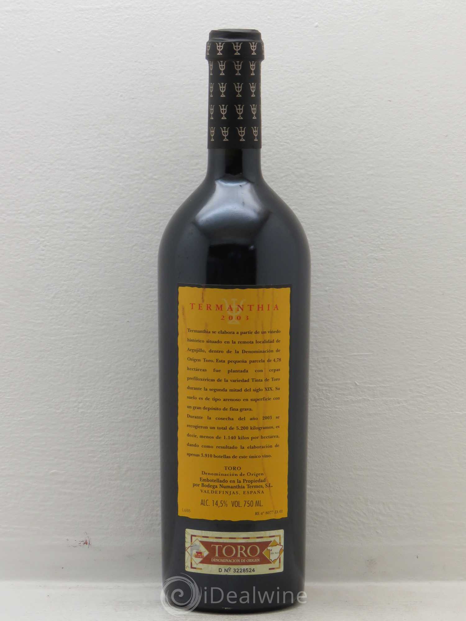 Toro DO Bodega Numanthia Termanthia 2003 - Lot de 1 bouteille - 1