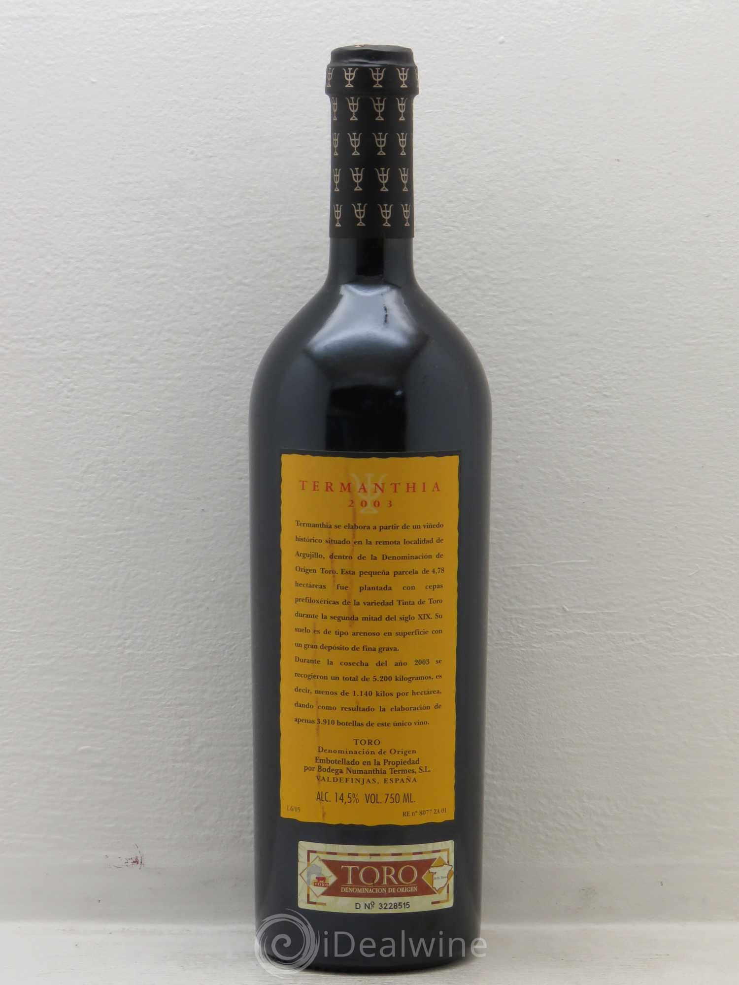 Toro DO Bodega Numanthia Termanthia 2003 - Lot de 1 bouteille - 1