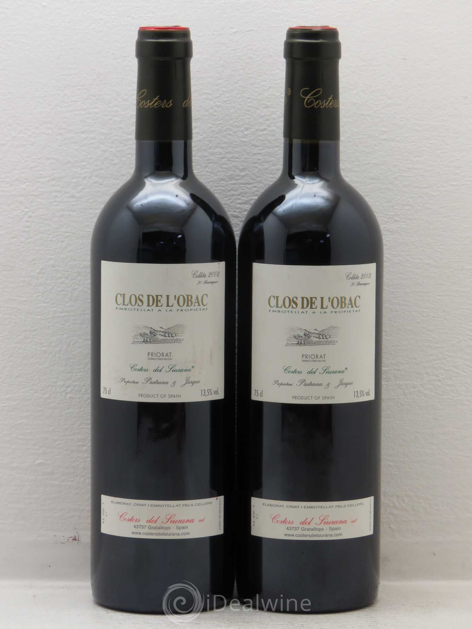 Priorat DOCA Clos De L'Obac Costers del Siurana 2002 - Posten von 2 Flaschen - 0