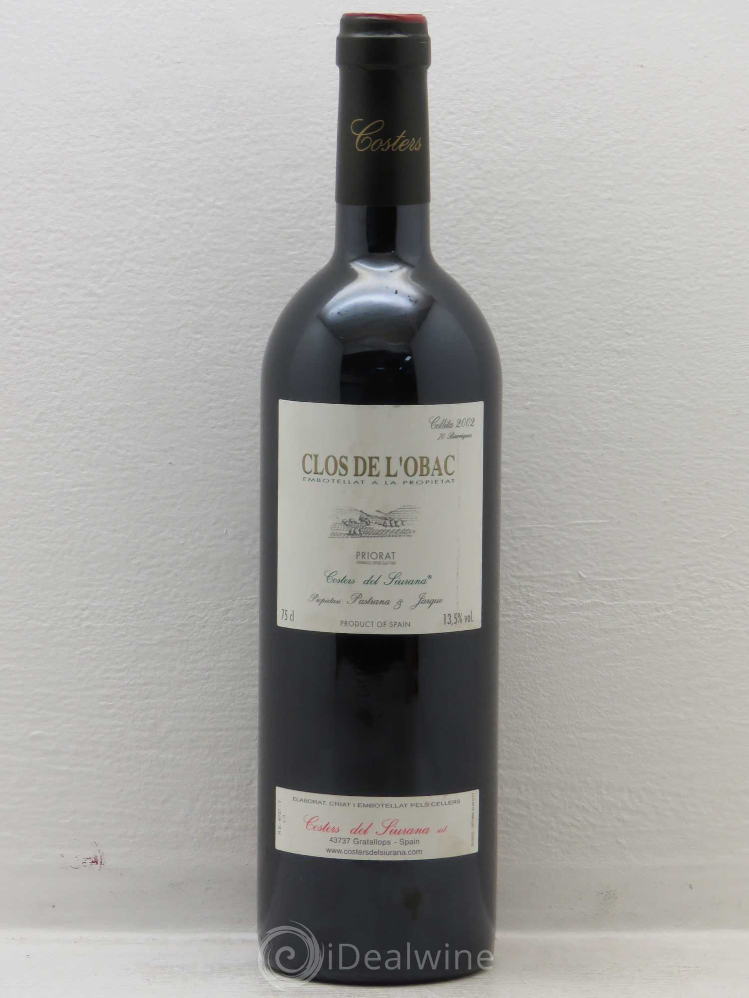 Priorat DOCA Clos De L'Obac Costers del Siurana 2002 - Posten von 1 Flasche - 0