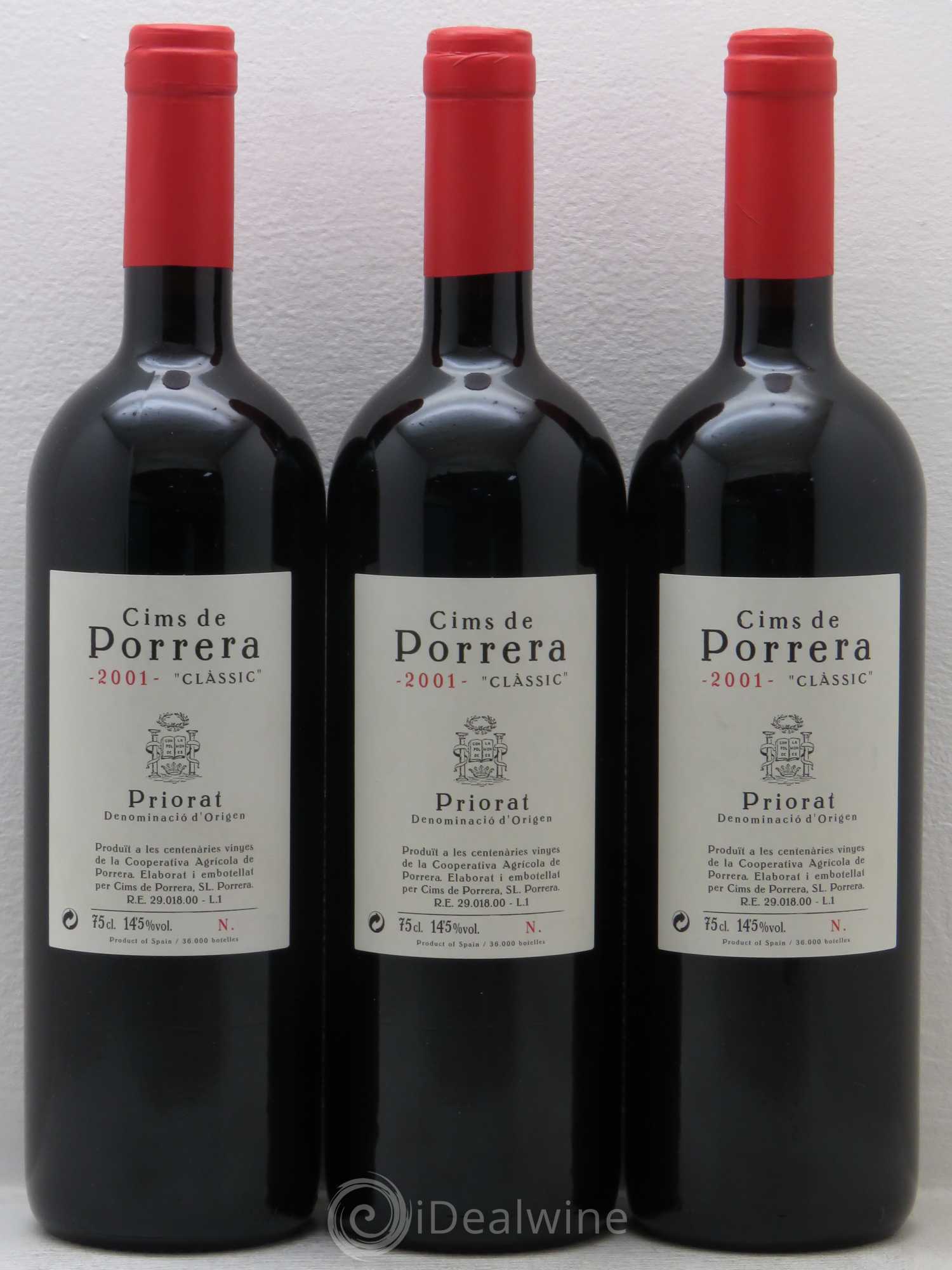 Priorat DOCA Cims De Porrera 2001 - Posten von 3 Flaschen - 0