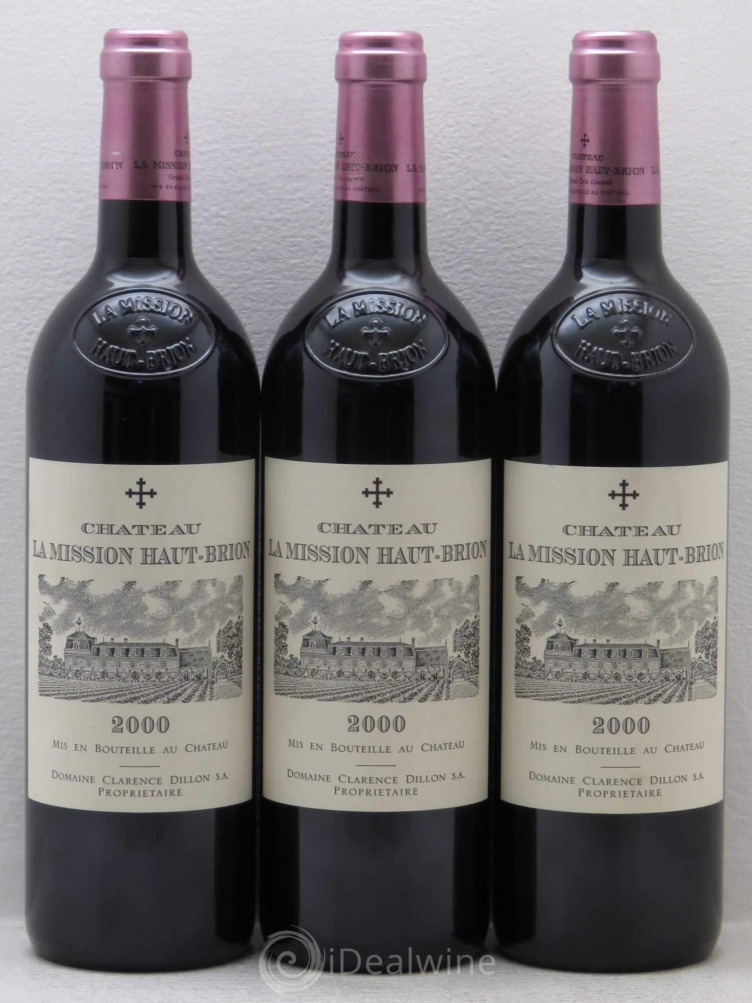Château la Mission Haut-Brion Cru Classé de Graves 2000 - Lot de 3 bouteilles - 0