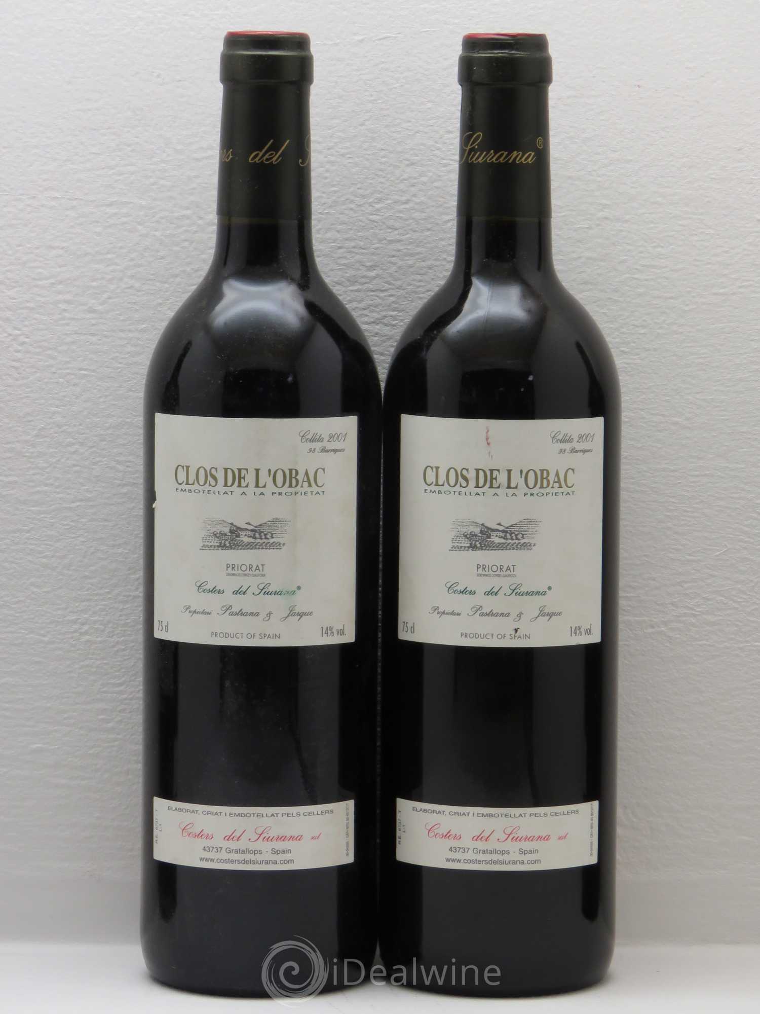 Priorat DOCA Espagne Clos De L'Obac Costers del siurana 2001 - Posten von 4 Flaschen - 1