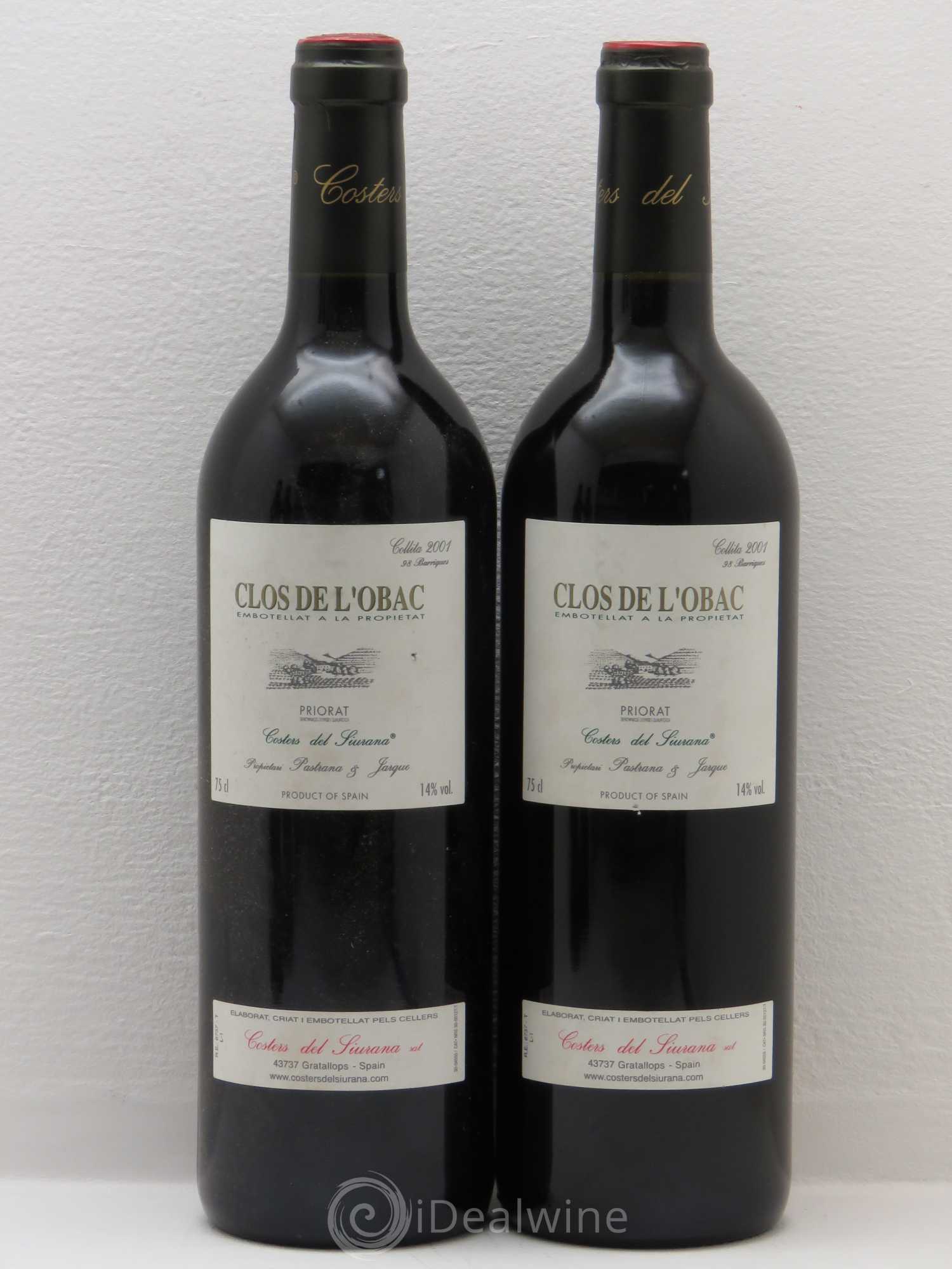Priorat DOCA Espagne Clos De L'Obac Costers del siurana 2001 - Posten von 4 Flaschen - 2