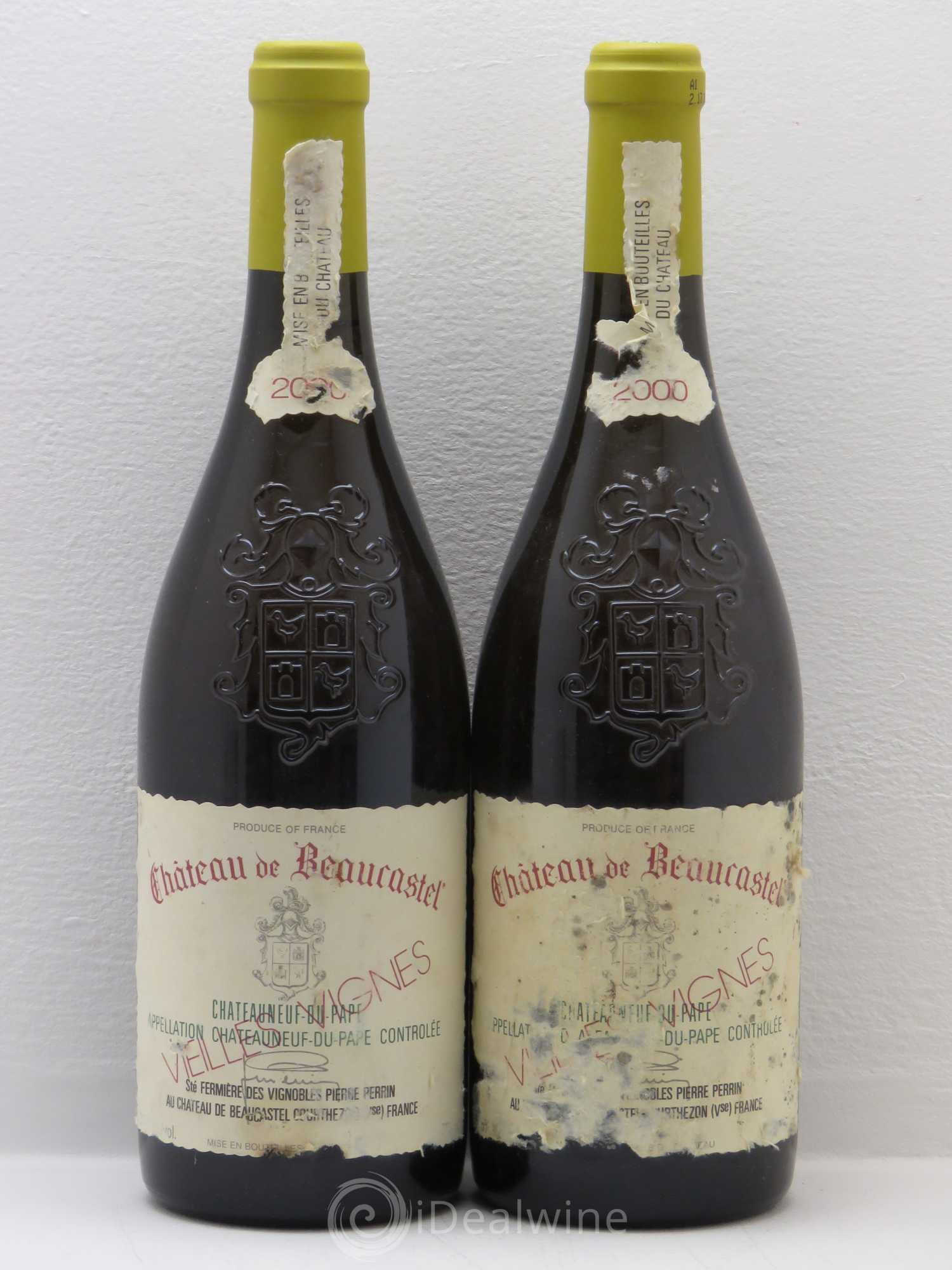 Châteauneuf-du-Pape Château de Beaucastel Vieilles vignes Roussanne Famille Perrin 2000 - Lot de 2 bouteilles - 0