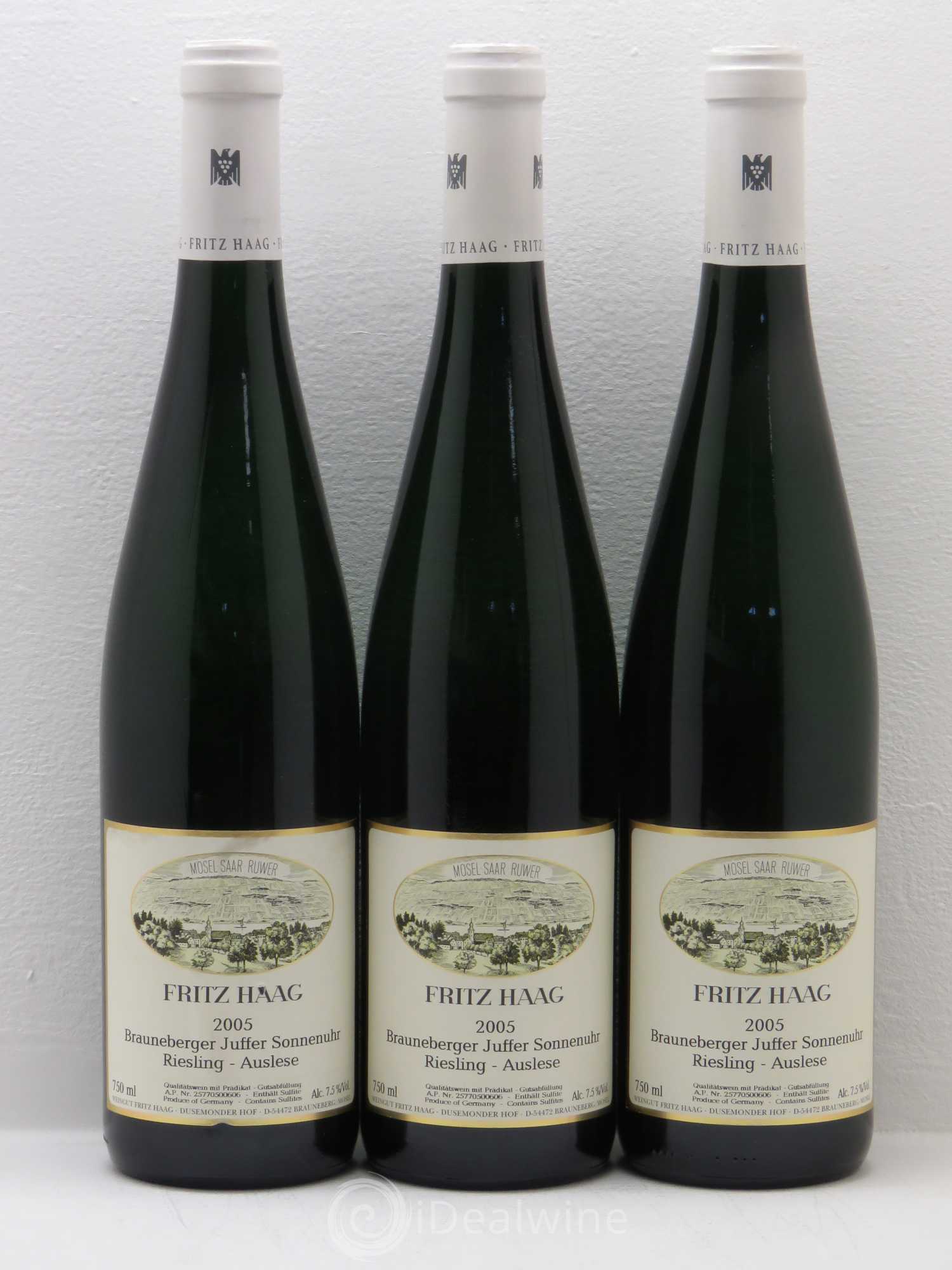 Riesling Fritz Haag Brauneberger Sonnehur Auslese 2005 - Lotto di 3 bottiglie - 0
