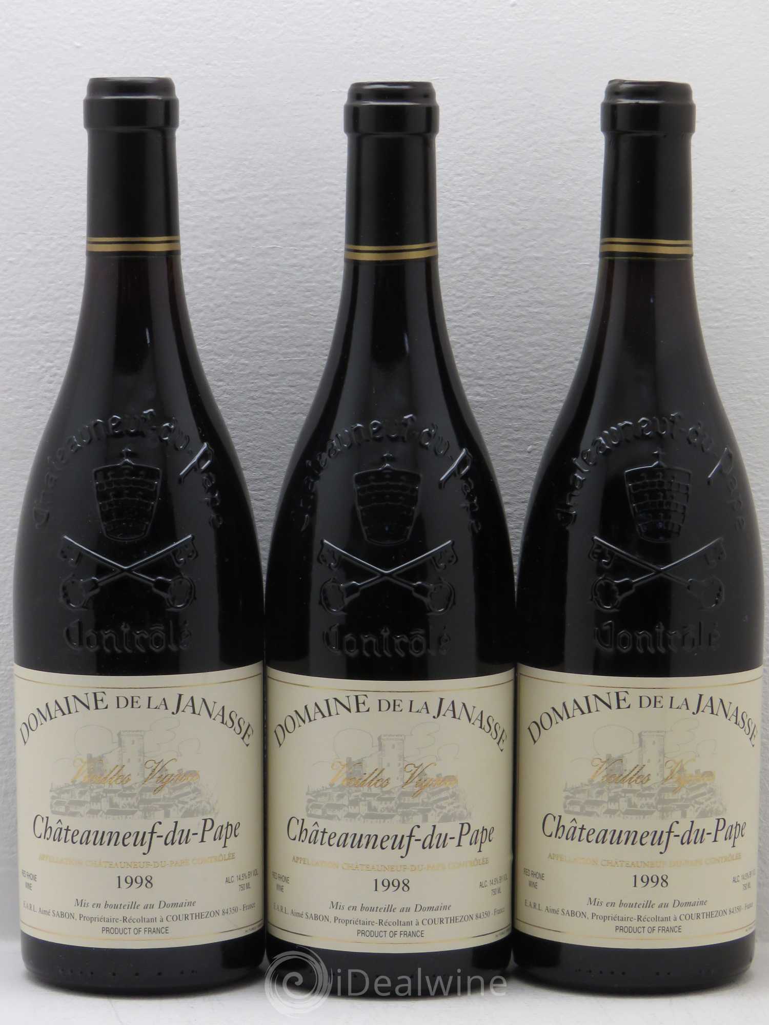 Châteauneuf-du-Pape Cuvée Vieilles Vignes La Janasse (Domaine de) 1998 - Lot de 3 bouteilles - 0