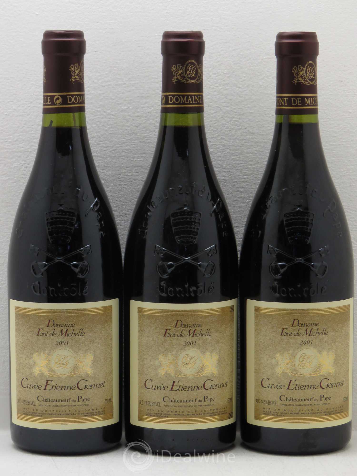 Châteauneuf-du-Pape Domaine Font de Michelle Cuvée Etienne Gonnet Famille Gonnet 2001 - Lot de 5 bouteilles - 1