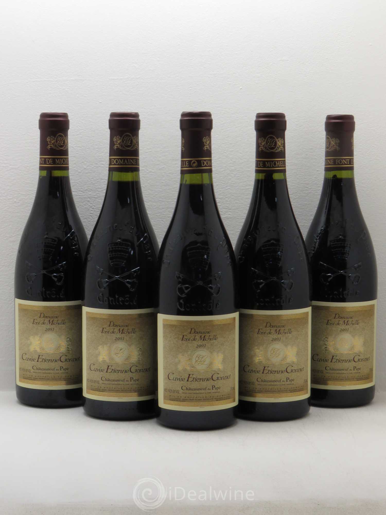 Châteauneuf-du-Pape Domaine Font de Michelle Cuvée Etienne Gonnet Famille Gonnet 2001 - Lot de 5 bouteilles - 0