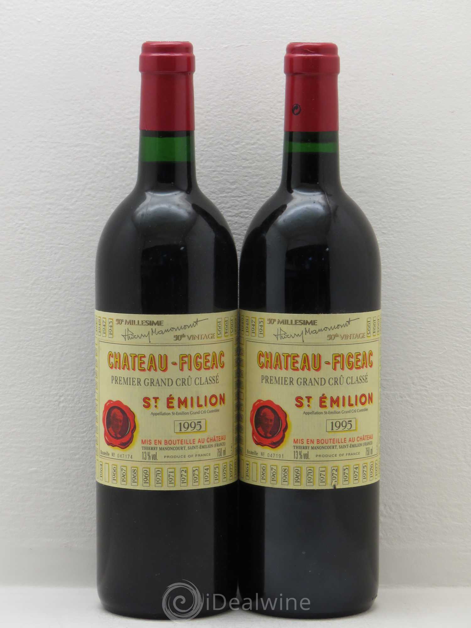 Château Figeac 1er Grand Cru Classé A 1995 - Lot de 2 bouteilles - 0