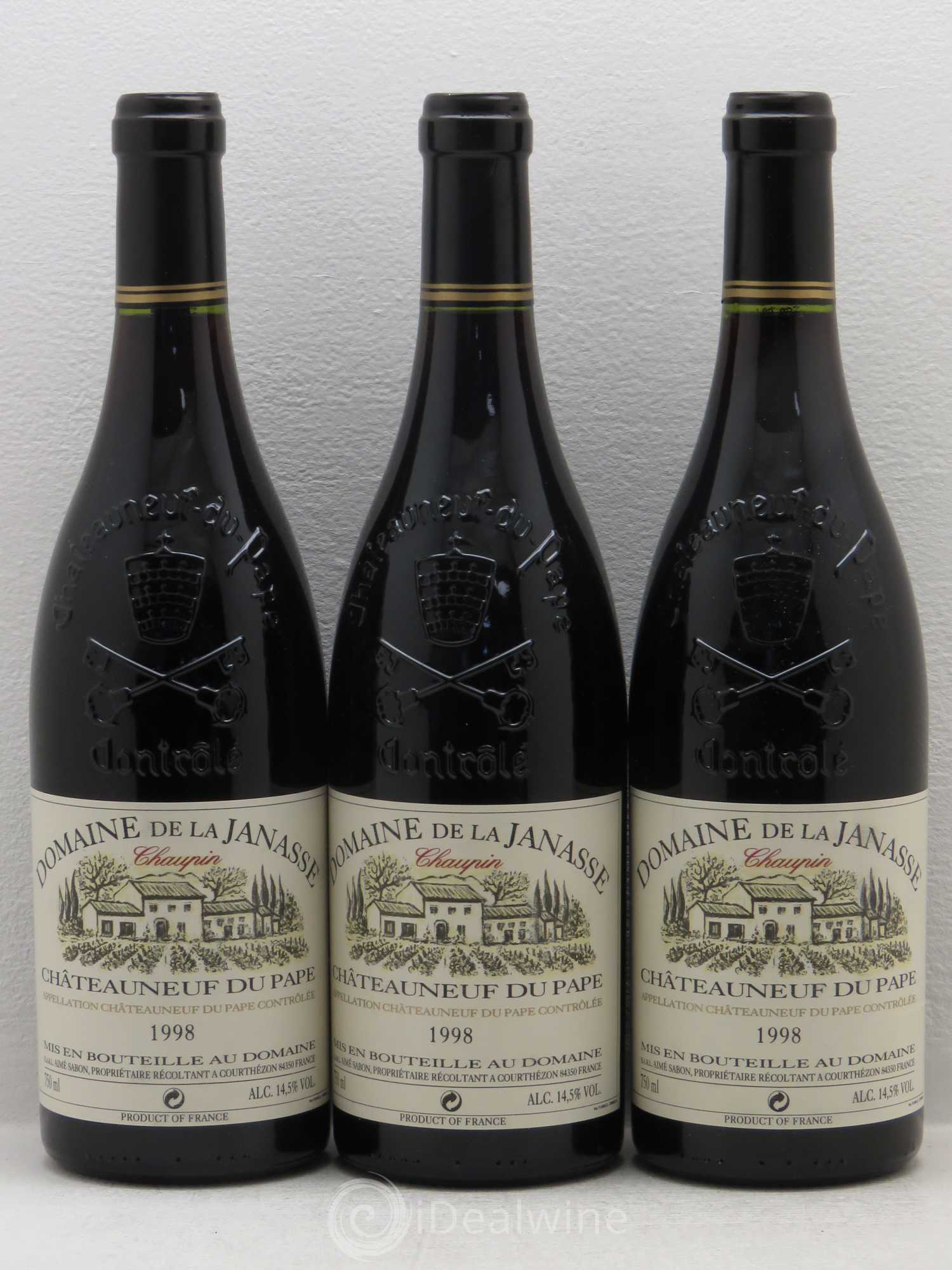 Châteauneuf-du-Pape Cuvée Chaupin La Janasse (Domaine de) 1998 - Lot de 3 bouteilles - 0