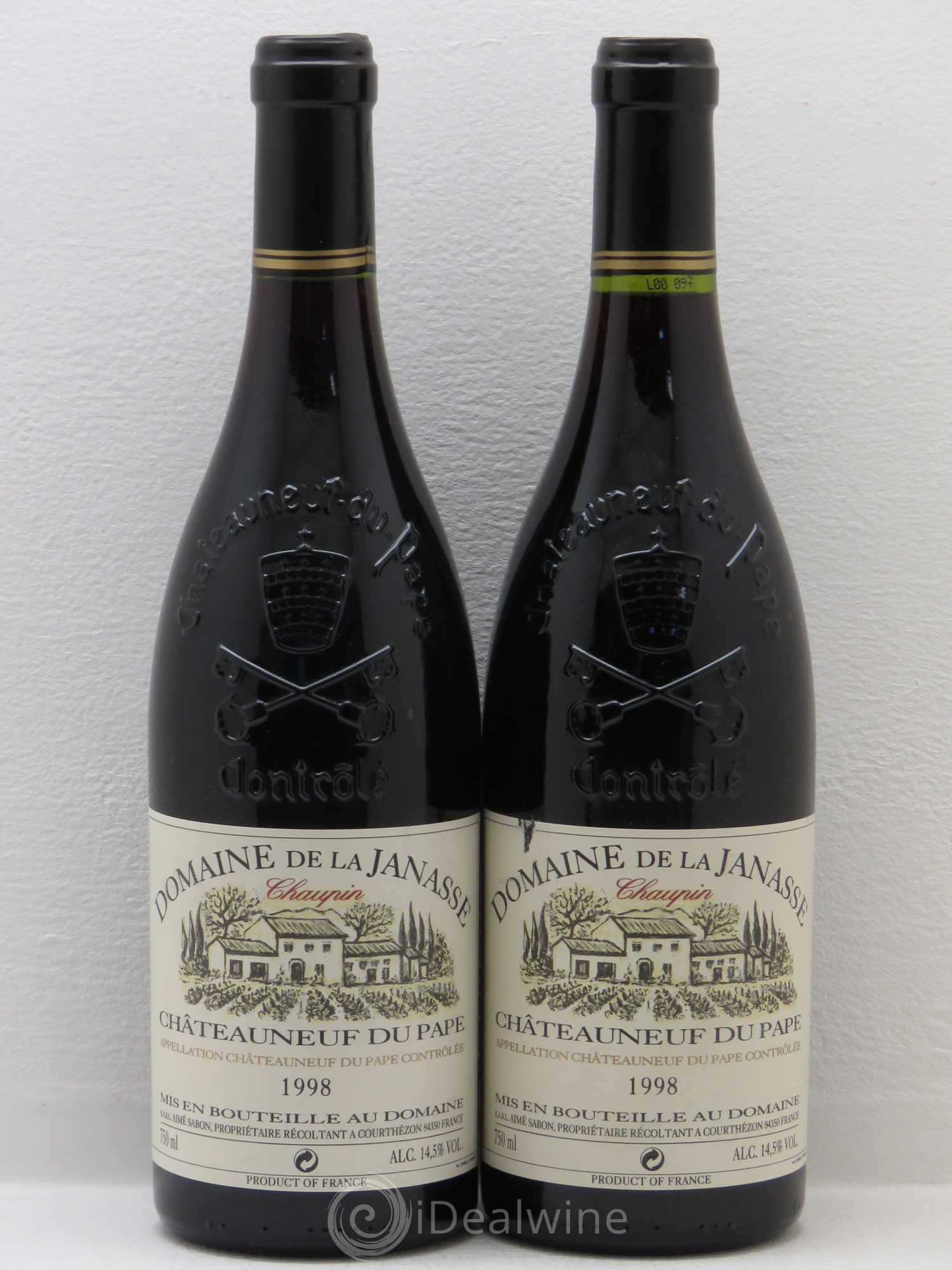 Châteauneuf-du-Pape Cuvée Chaupin La Janasse (Domaine de) 1998 - Lot de 2 bouteilles - 0