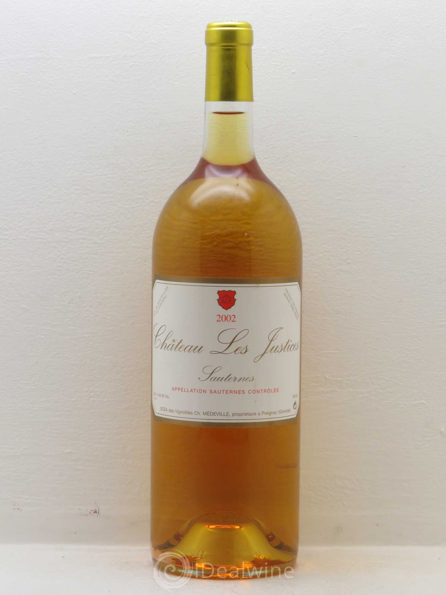 Sauternes Château les Justices Christian Médeville 2002 - Posten von 1 Magnum - 0