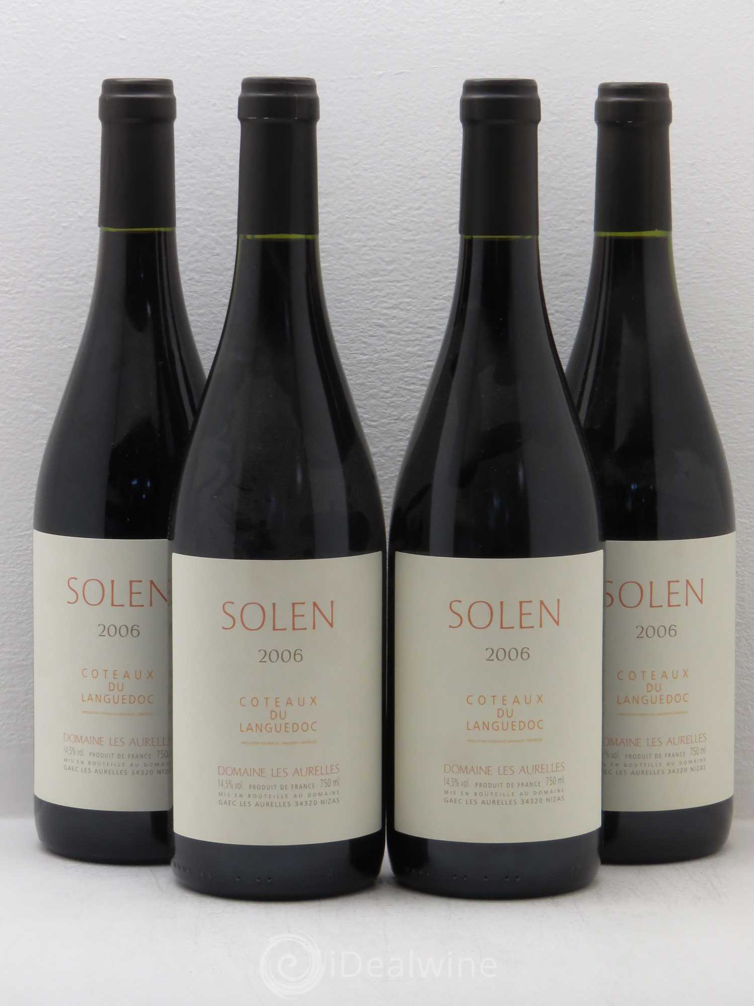 Coteaux du Languedoc Solen Domaine les Aurelles 2006 - Lot de 4 bouteilles - 0
