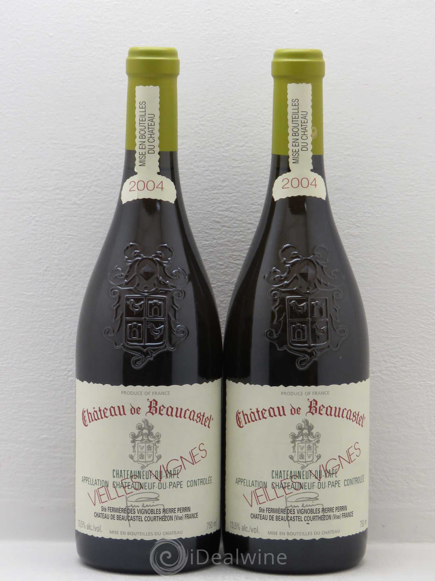 Châteauneuf-du-Pape Château de Beaucastel Vieilles vignes Roussanne Famille Perrin 2004 - Lot de 2 bouteilles - 0