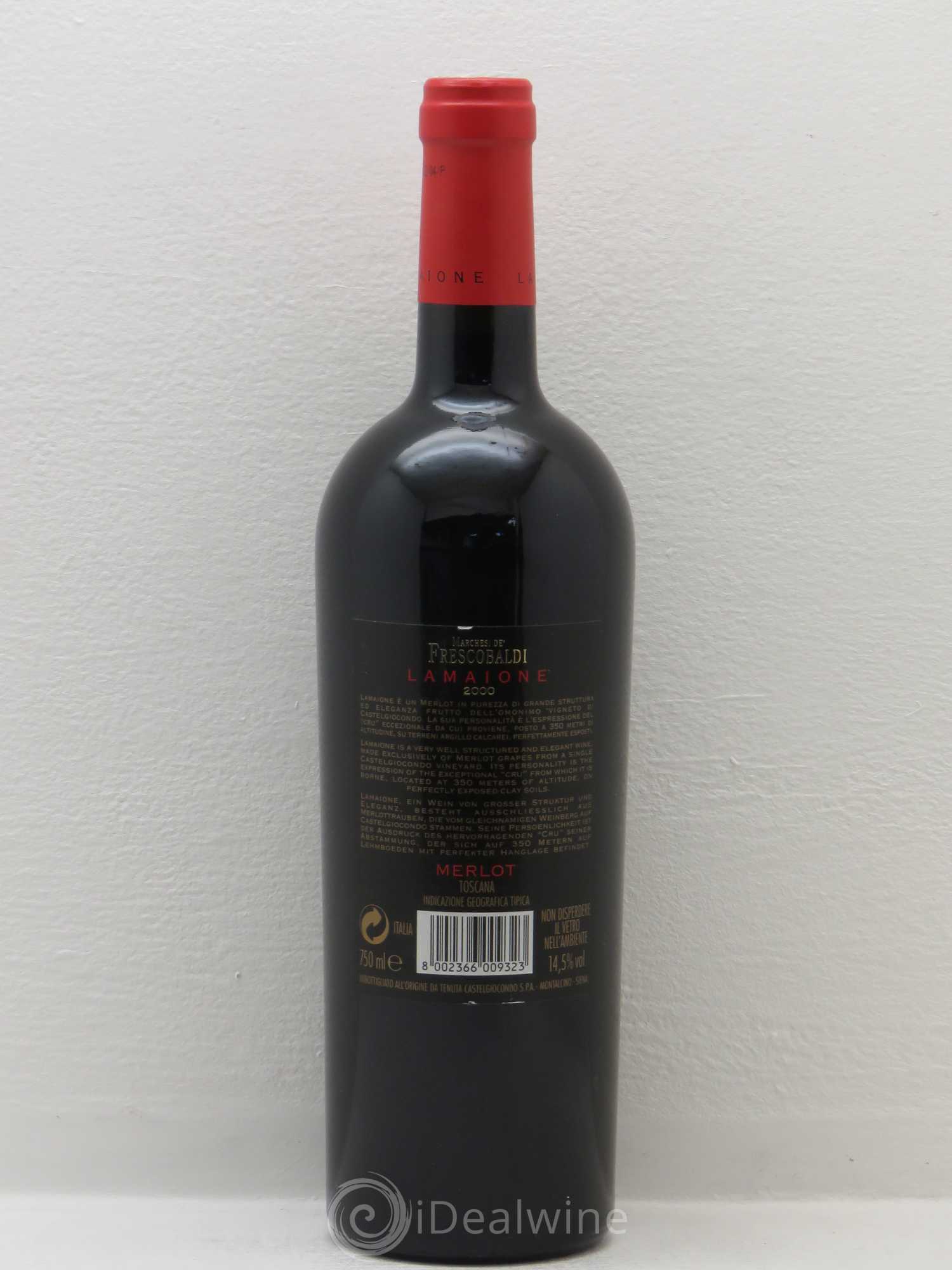 Italie Toscana Igt Frescobaldi Lamaione Merlot 2000 - Posten von 1 Flasche - 1