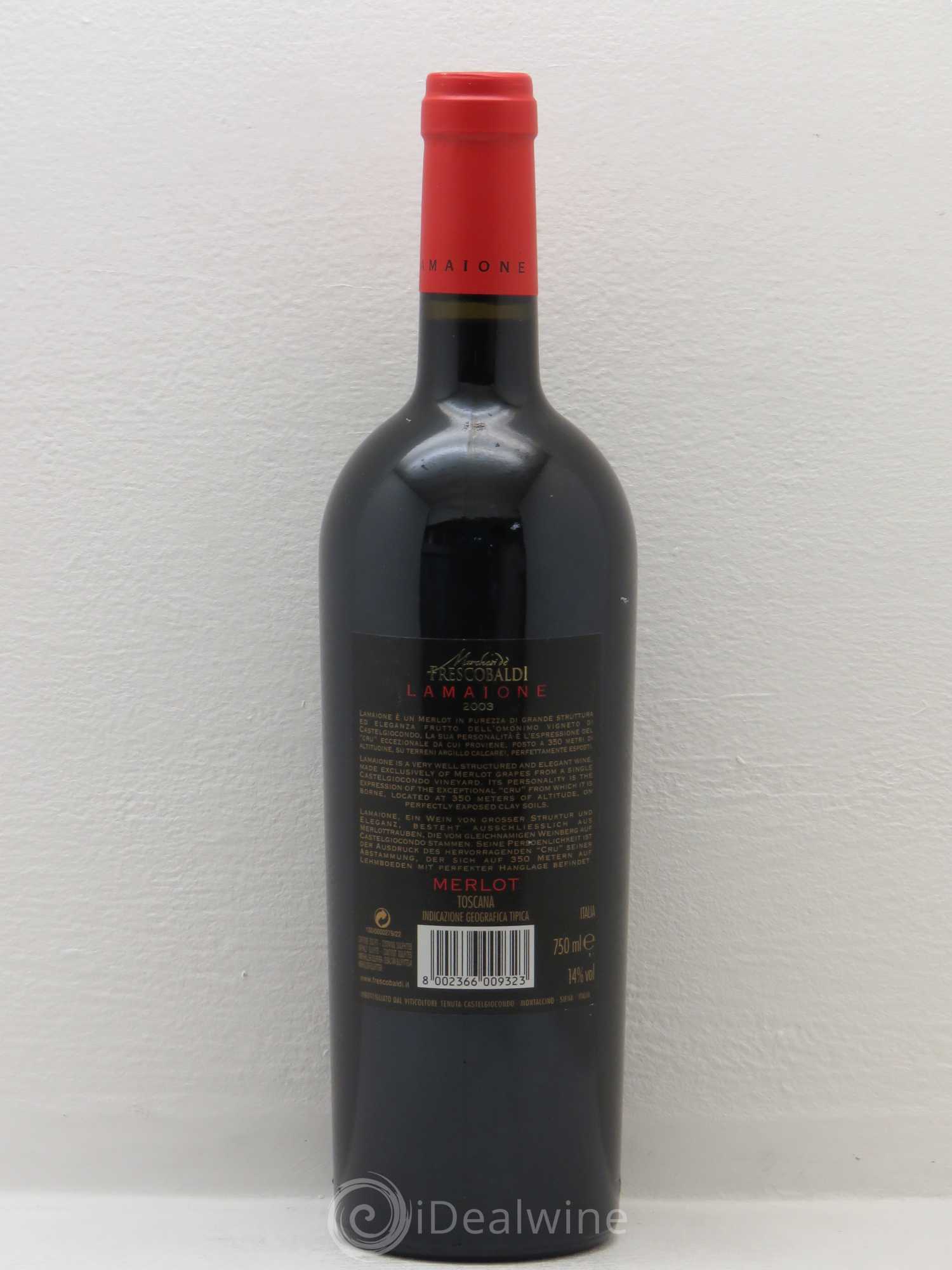 Italie Toscana Igt Frescobaldi Lamaione Merlot 2003 - Posten von 1 Flasche - 1