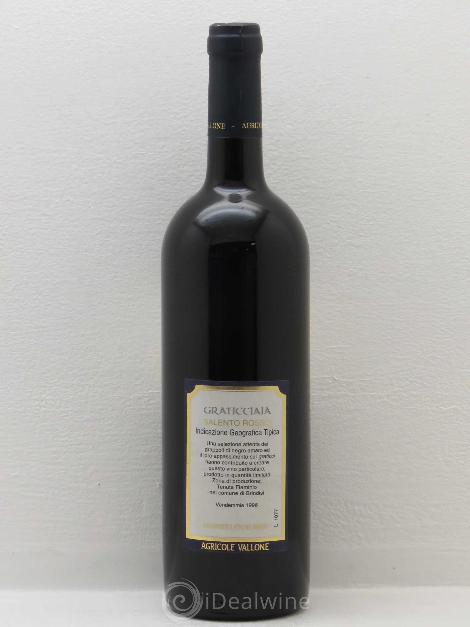 Italie Salento IGT Agricole Vallone Graticciaia 1996 - Lot of 1 bottle - 1